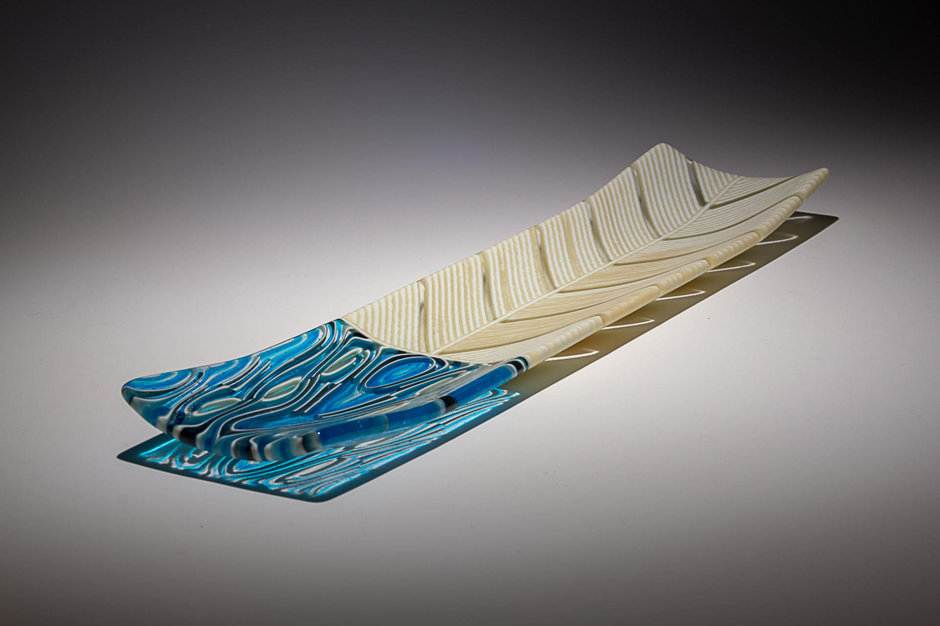 Feathers Turquoise Channel Vessel by Patti and Dave Hegland