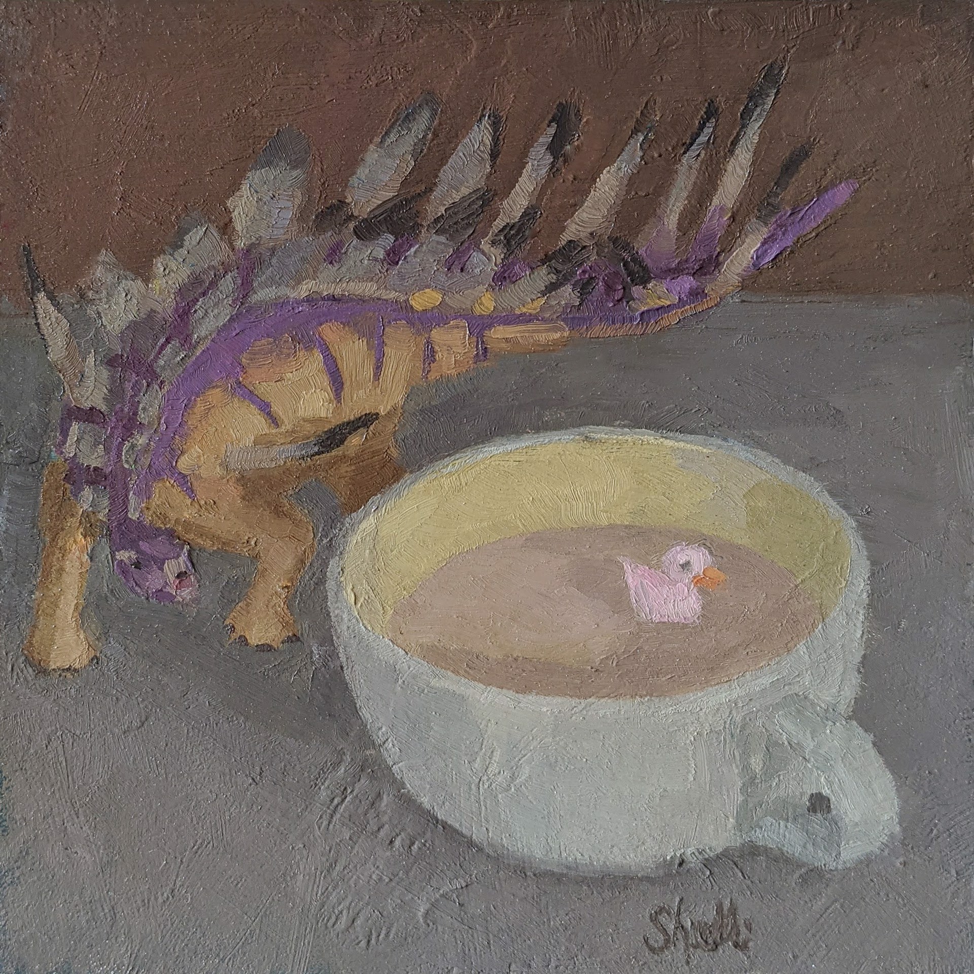 Latte with Dinosaur by Shelli Langdale