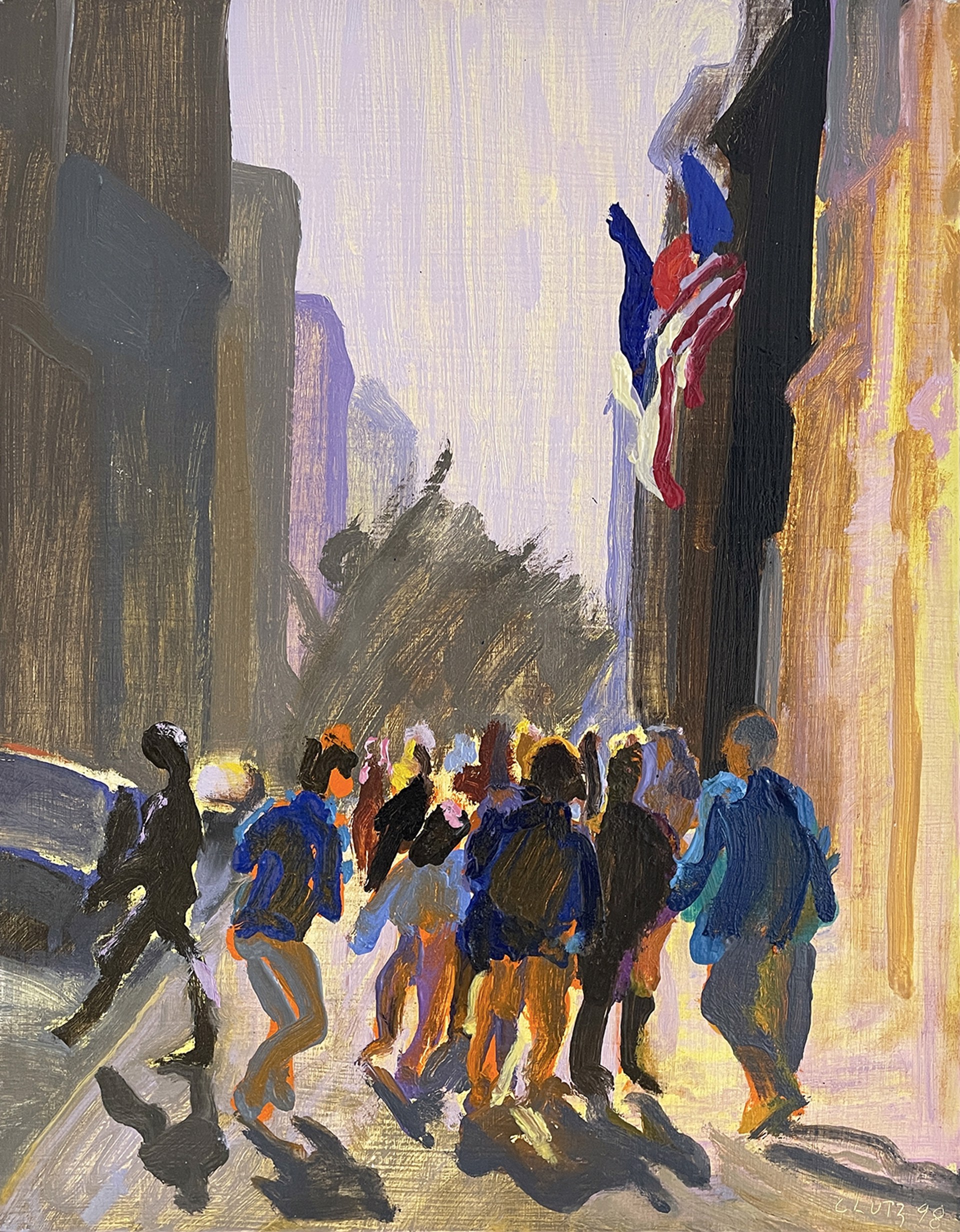 Midtown Street, Flags Blue by William Clutz