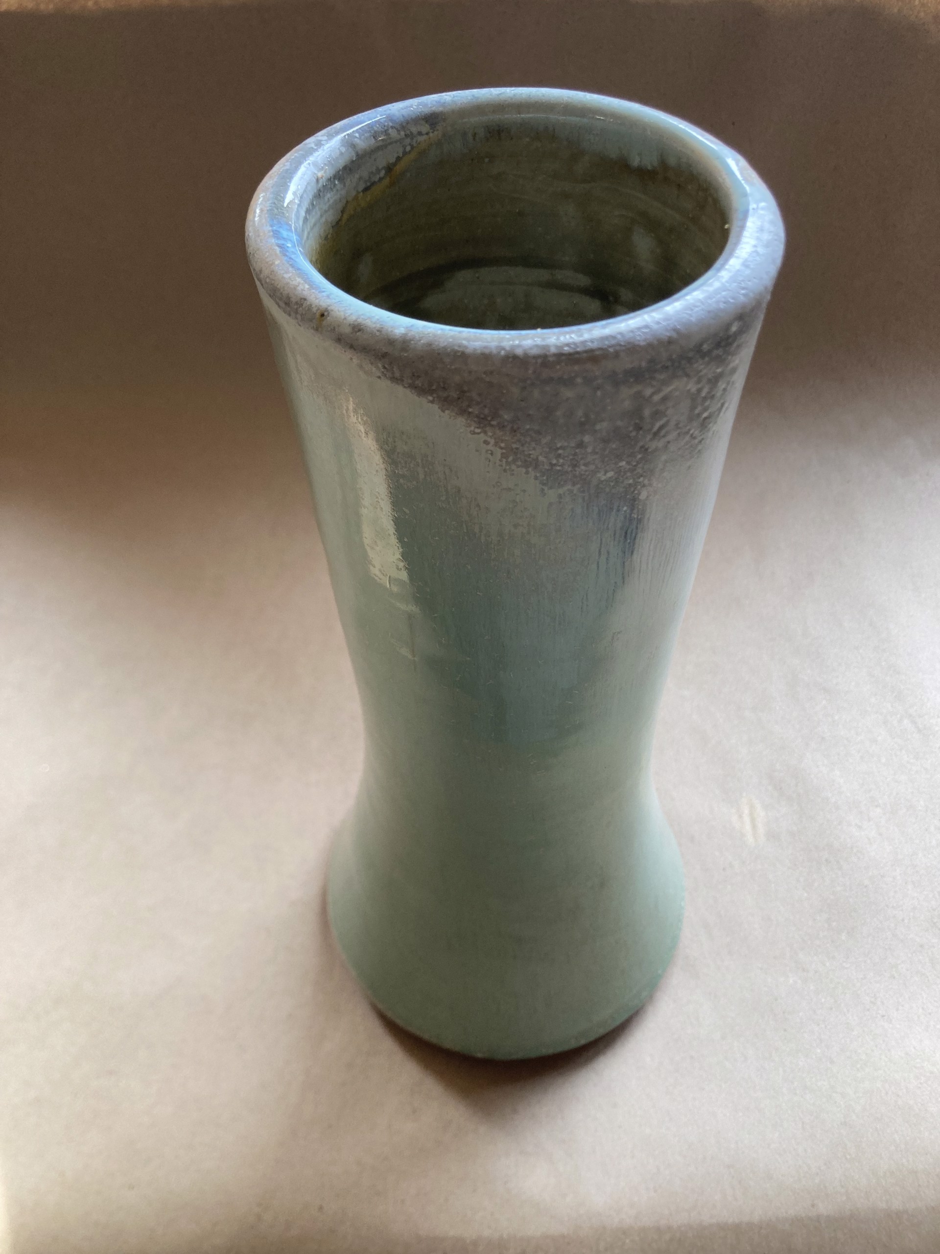 #21 Tall Tower Vase Green by Michael Schael