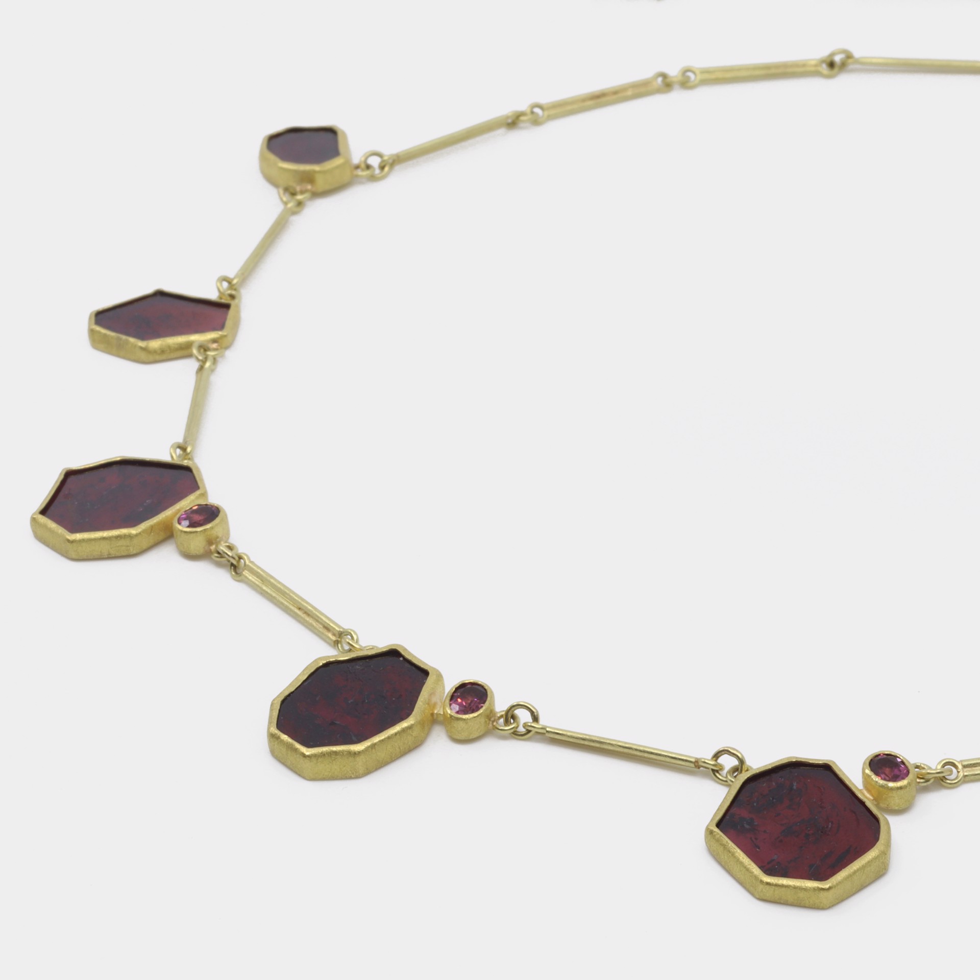 Garnet Slice Necklace by Petra Class