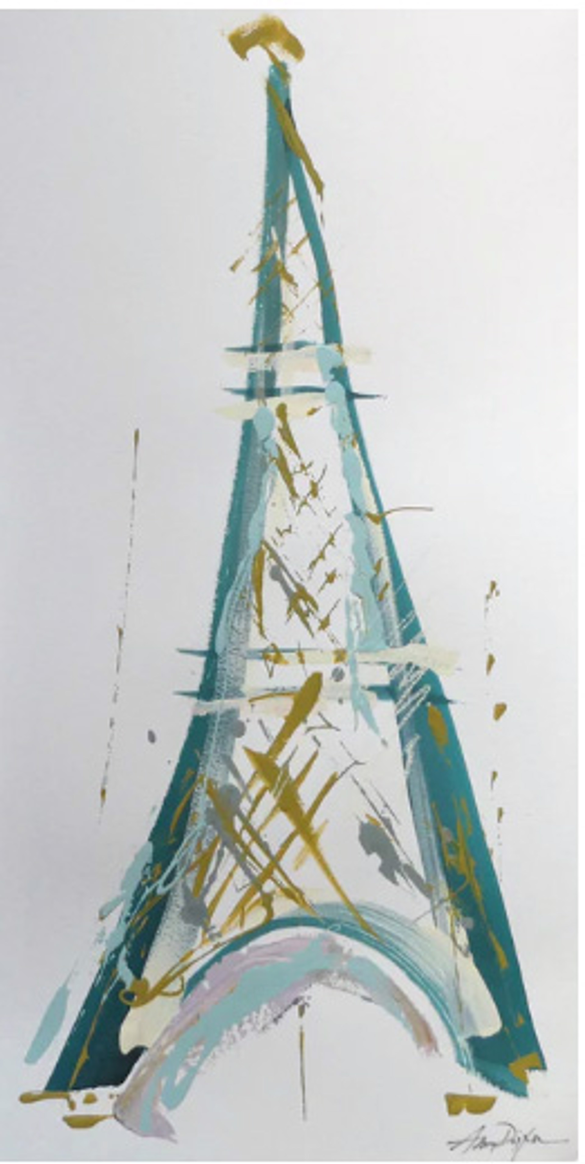Special Commission in the Spirit of Eiffel Tower (Deep Turquoise) by Amy Dixon