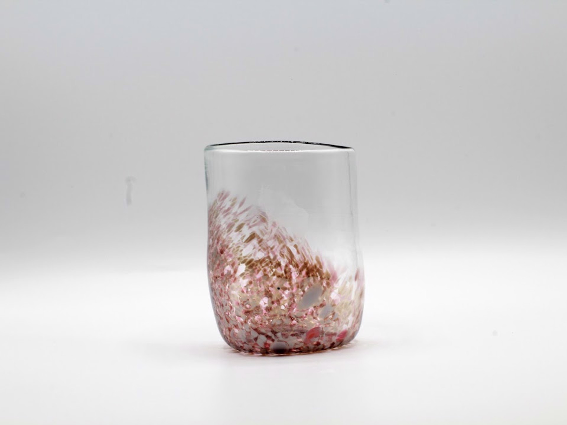 Mountain Goat Hand Blown Glass Cup - Pink by Katie Sisum