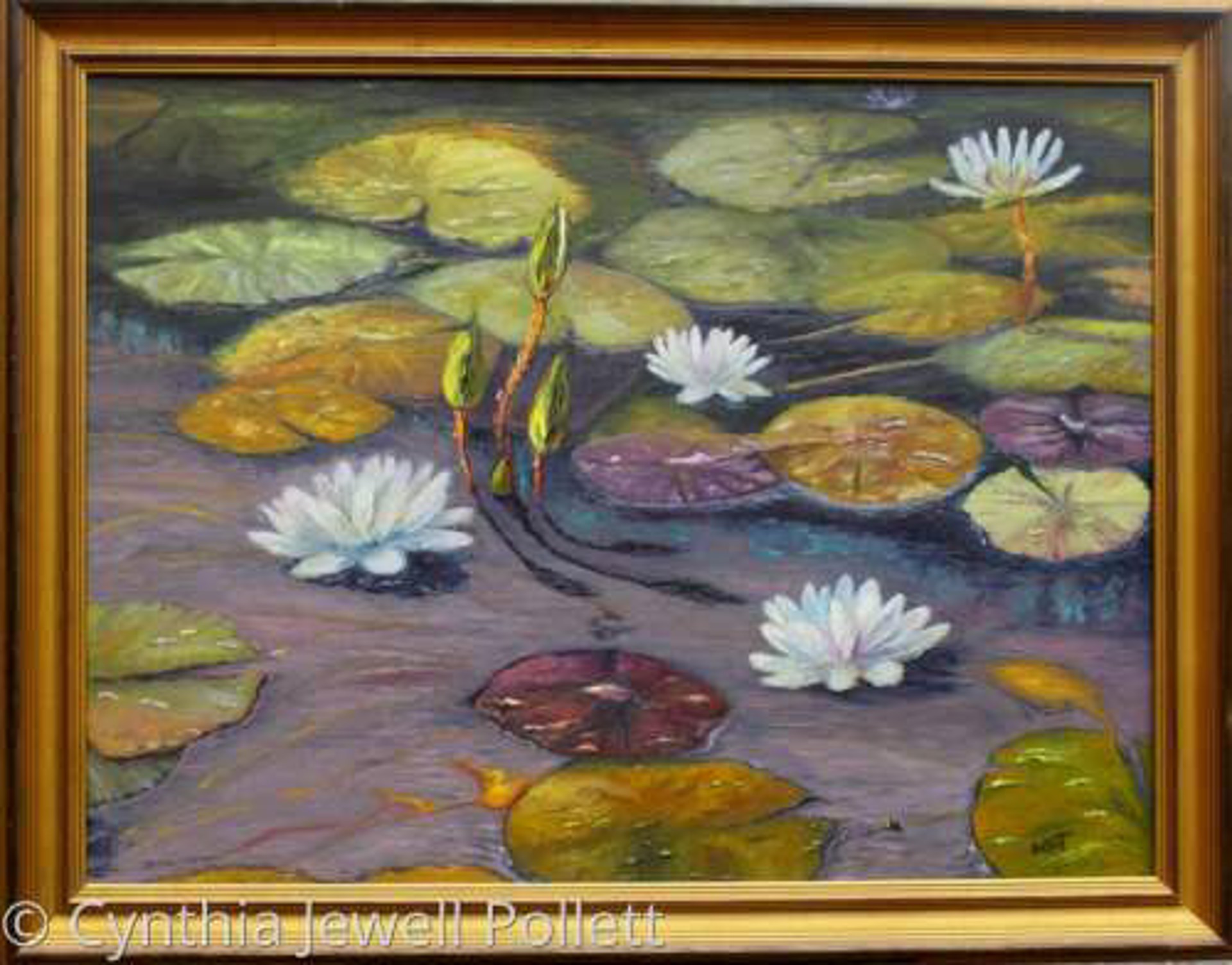 Lilies on Black Water by Cynthia Jewell Pollett