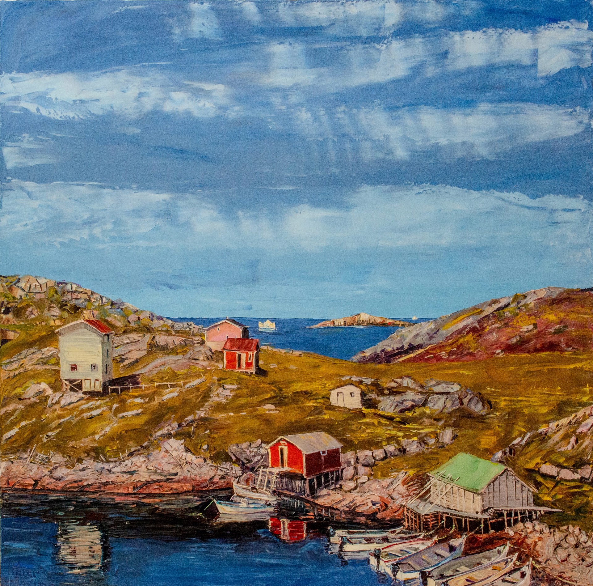Sunday Mass with Ann, Little Fogo Island by Peter Lewis