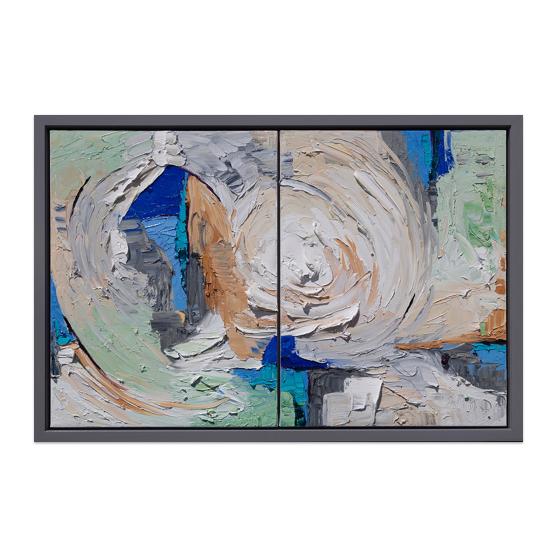 Aqua Dream Diptych by JD Miller