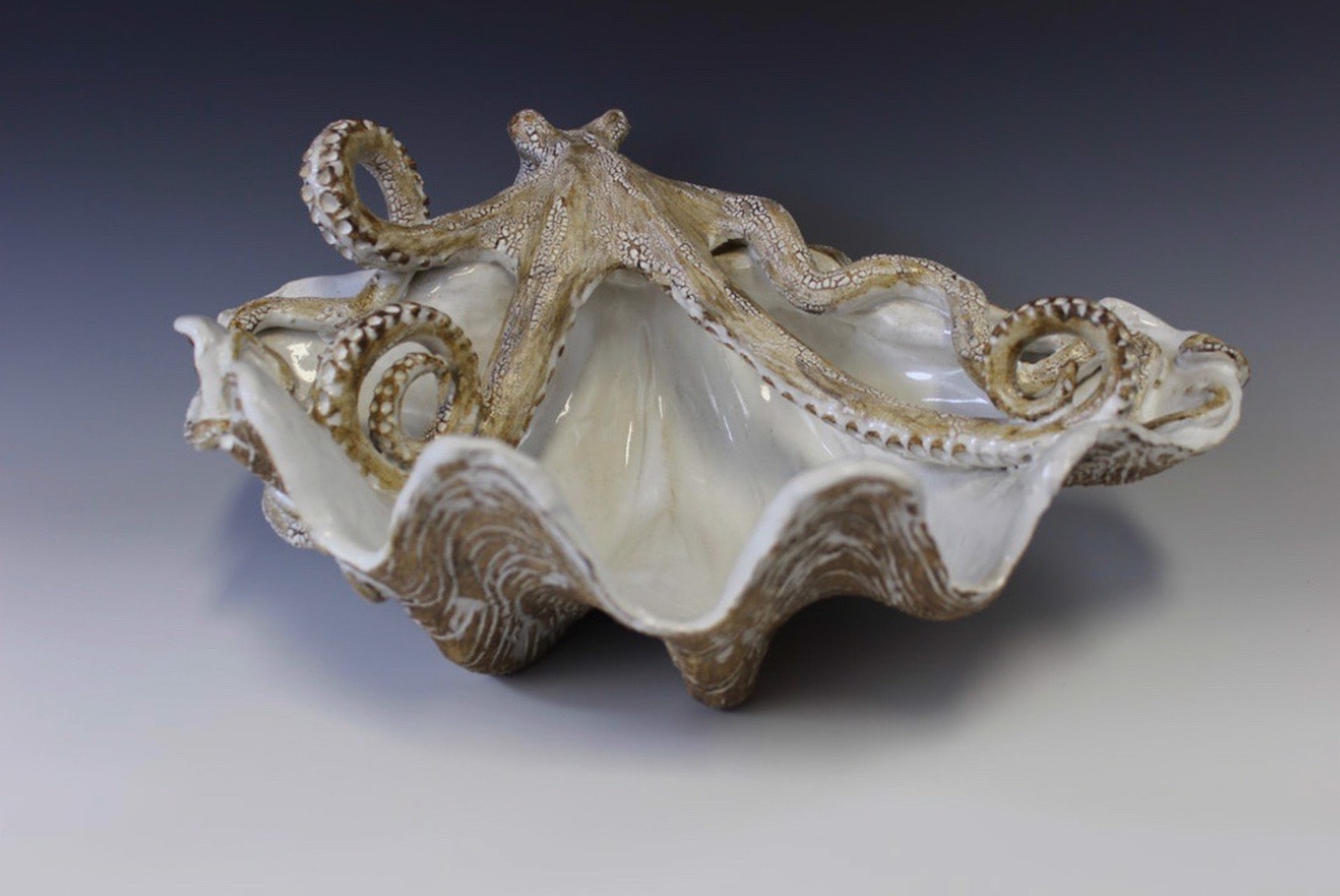 Clam Shell with Octopus - Small  by Shayne Greco