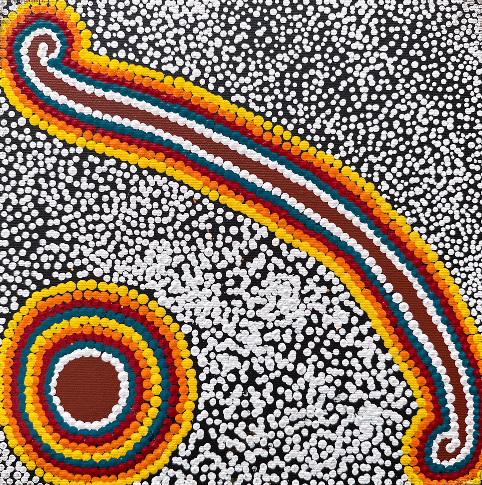 Chantelle Napanangka Williams, Yarla Jukurrpa (Bush Potato Dreaming) - Cockatoo Creek by Warlukurlangu Artists