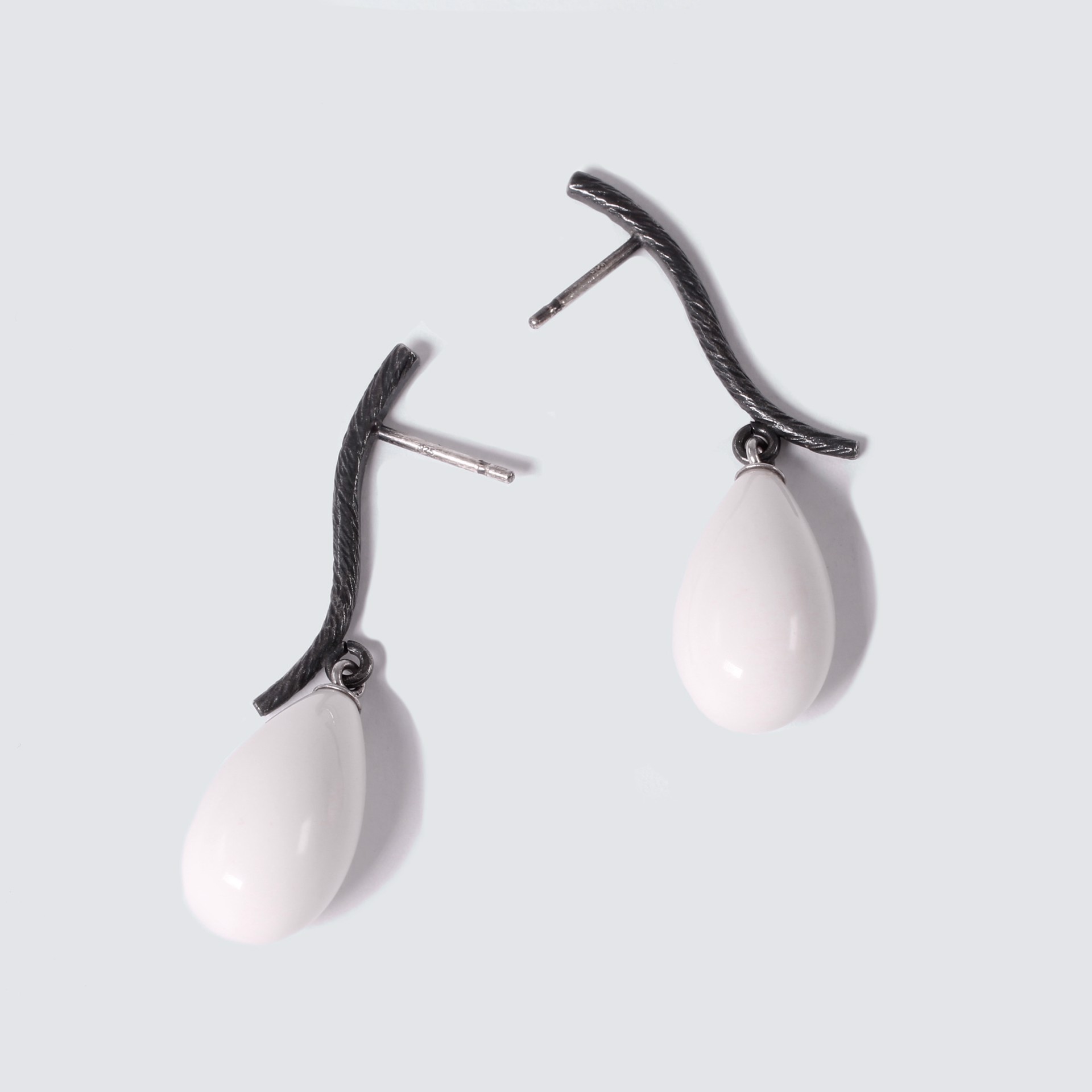 White Coral Drop Earrings by Barbara Seidenath