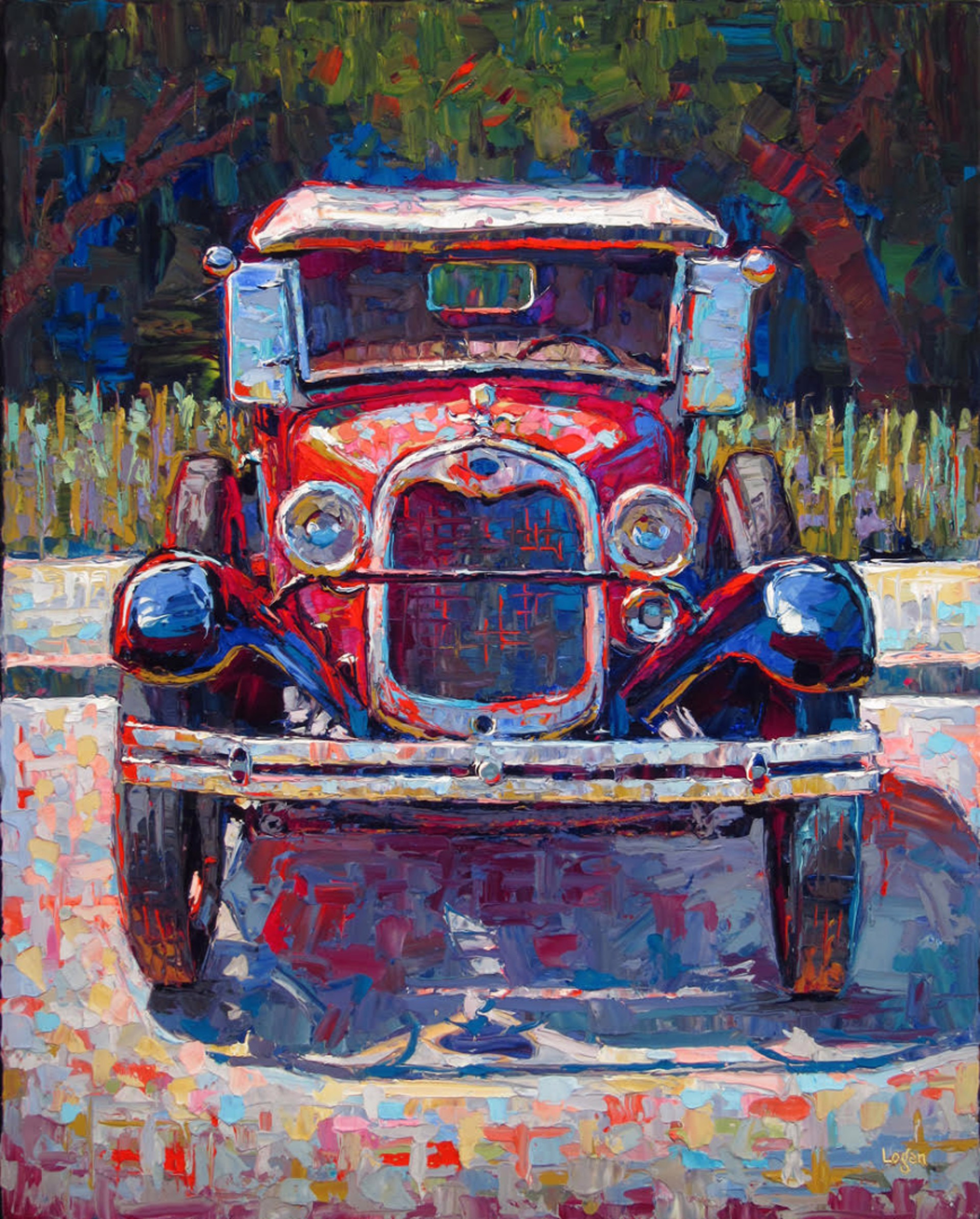 Model-A Ford, Red by Raymond Logan