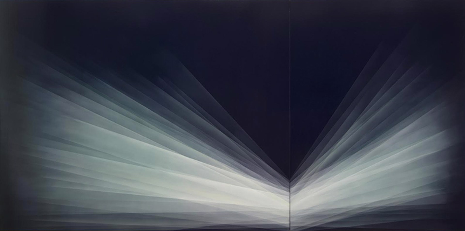 Refraction Diptych (Midnight Blue- Turquoise) by Bernadette Jiyong Frank