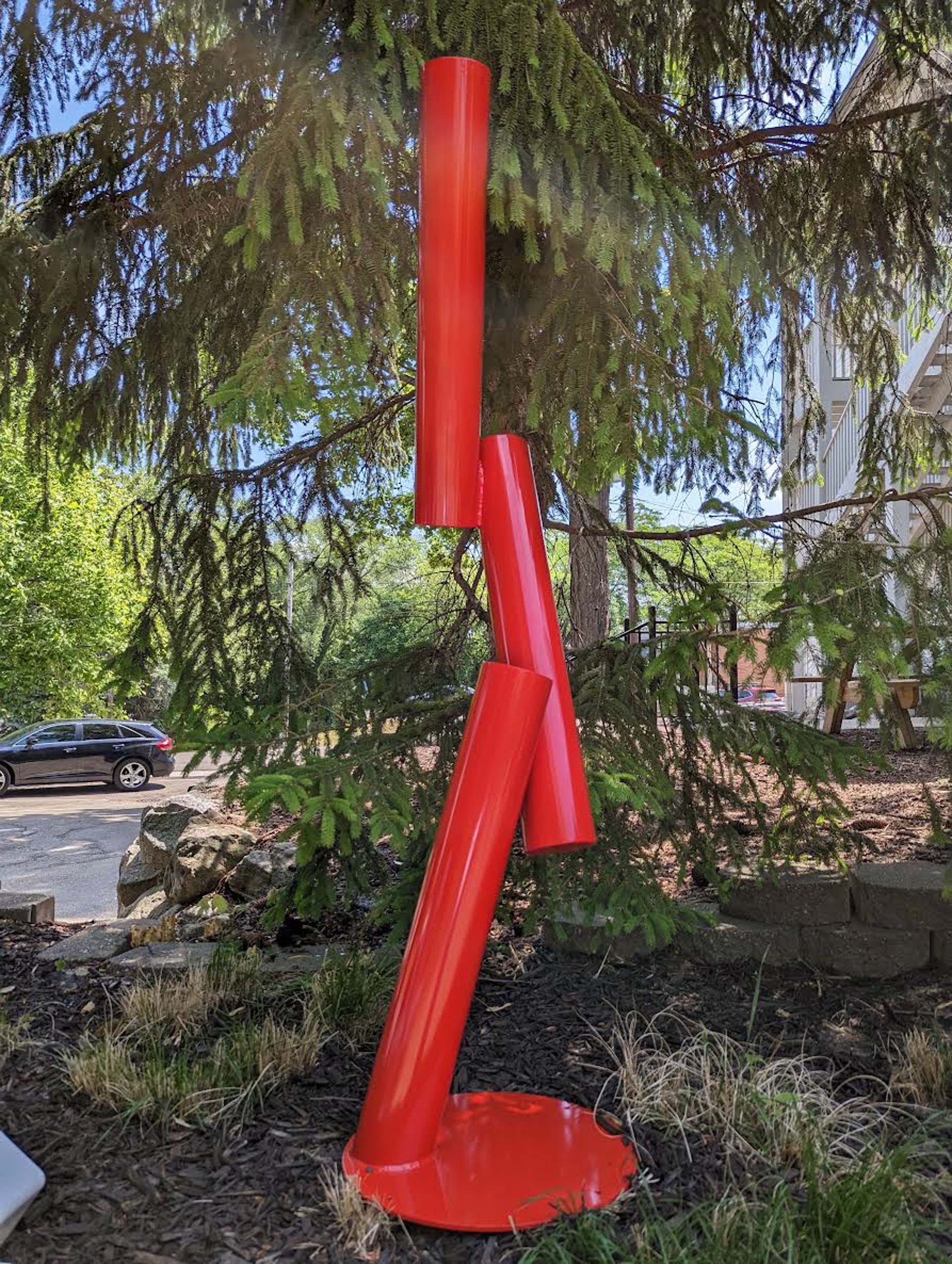 Large Three Red Tubes by Joseph Lamontagne