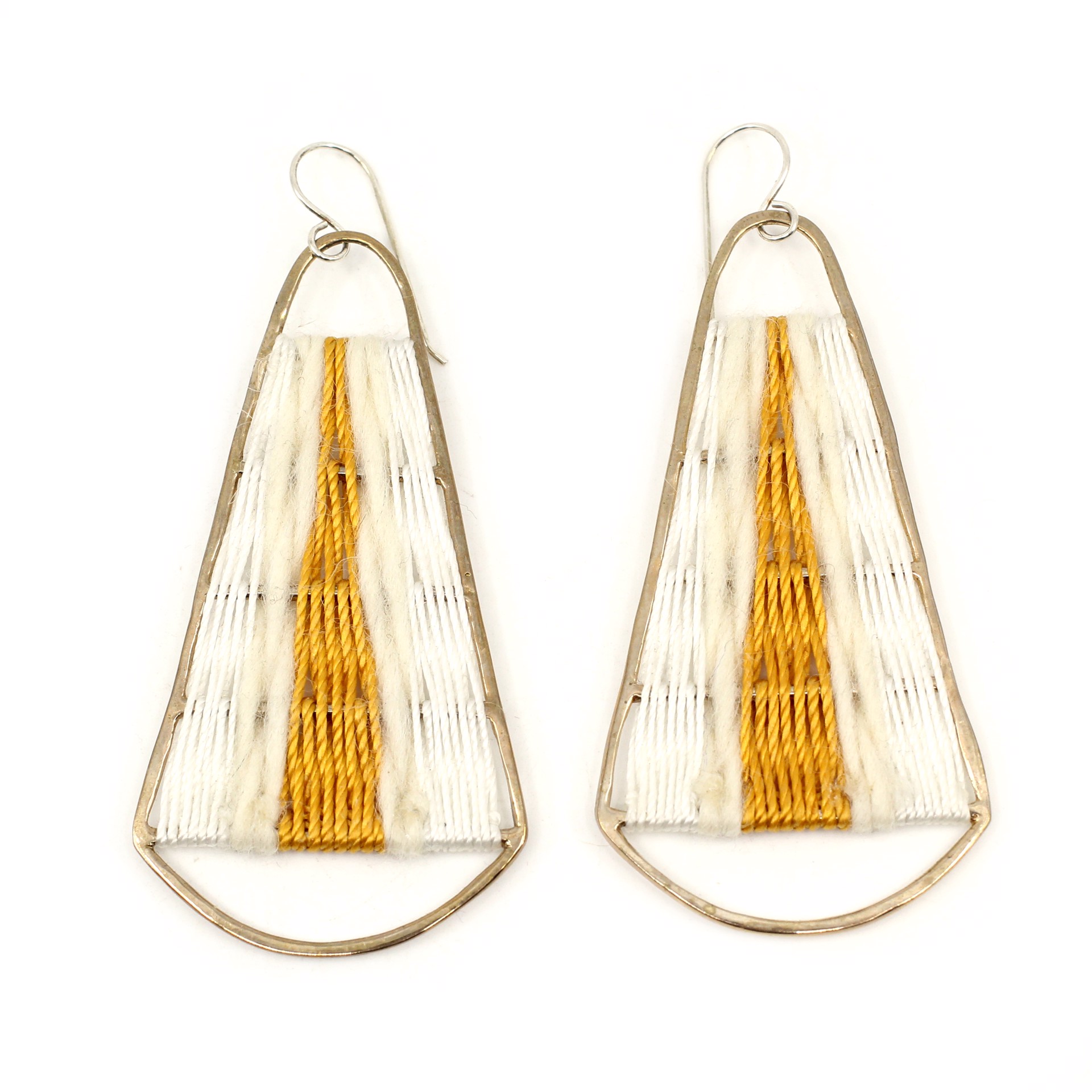 Horizon Earrings (white/gold) by Flag Mountain Jewelry