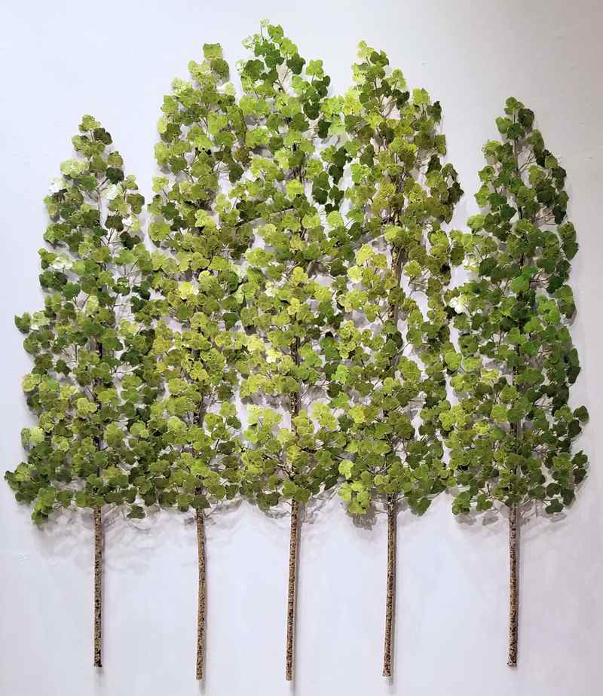 Aspen Grove 3pc 5 stem Translucent Green by Richard B. Smith