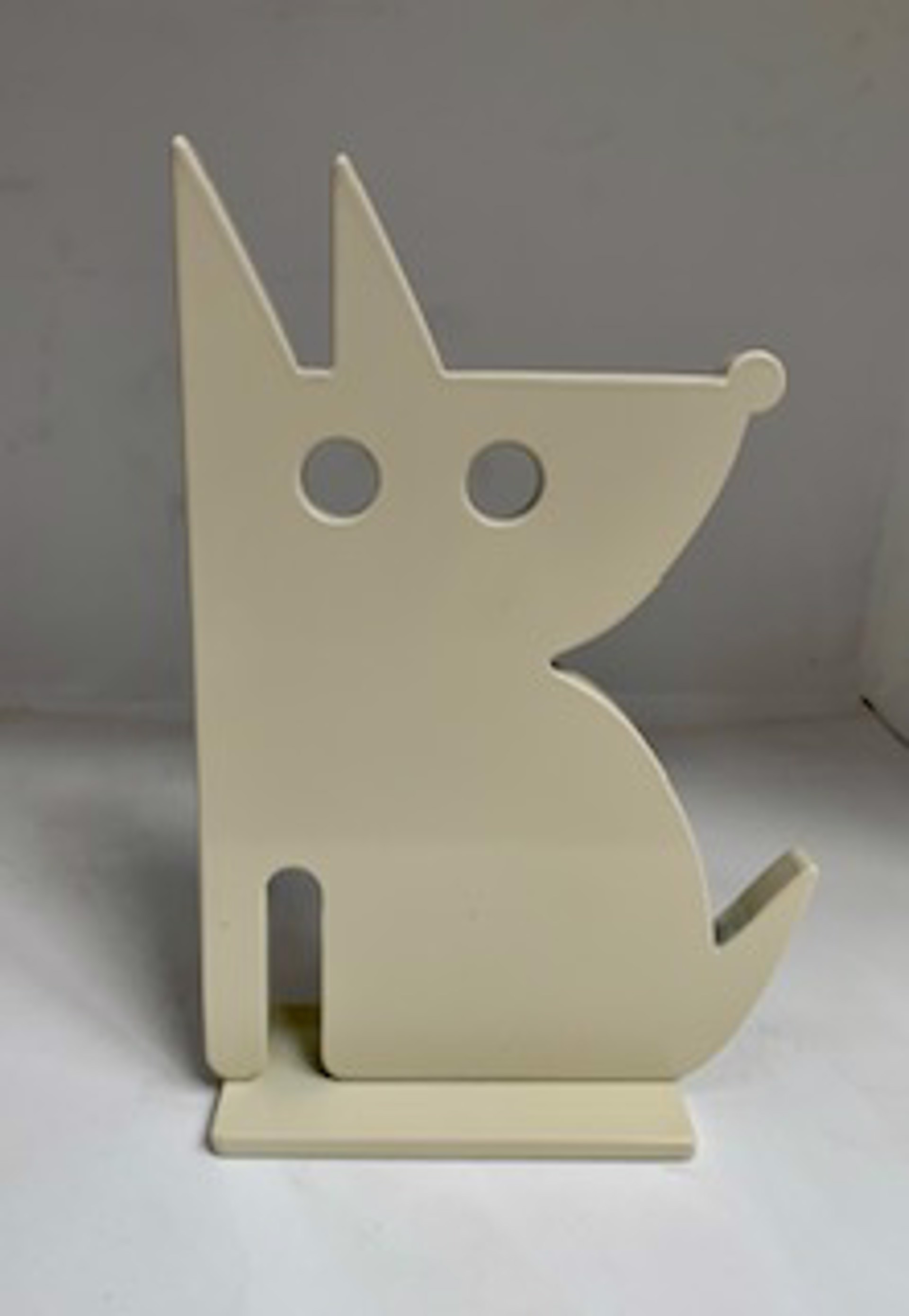 SOLD - Mini Sitting Dog - White by Jeffie Brewer