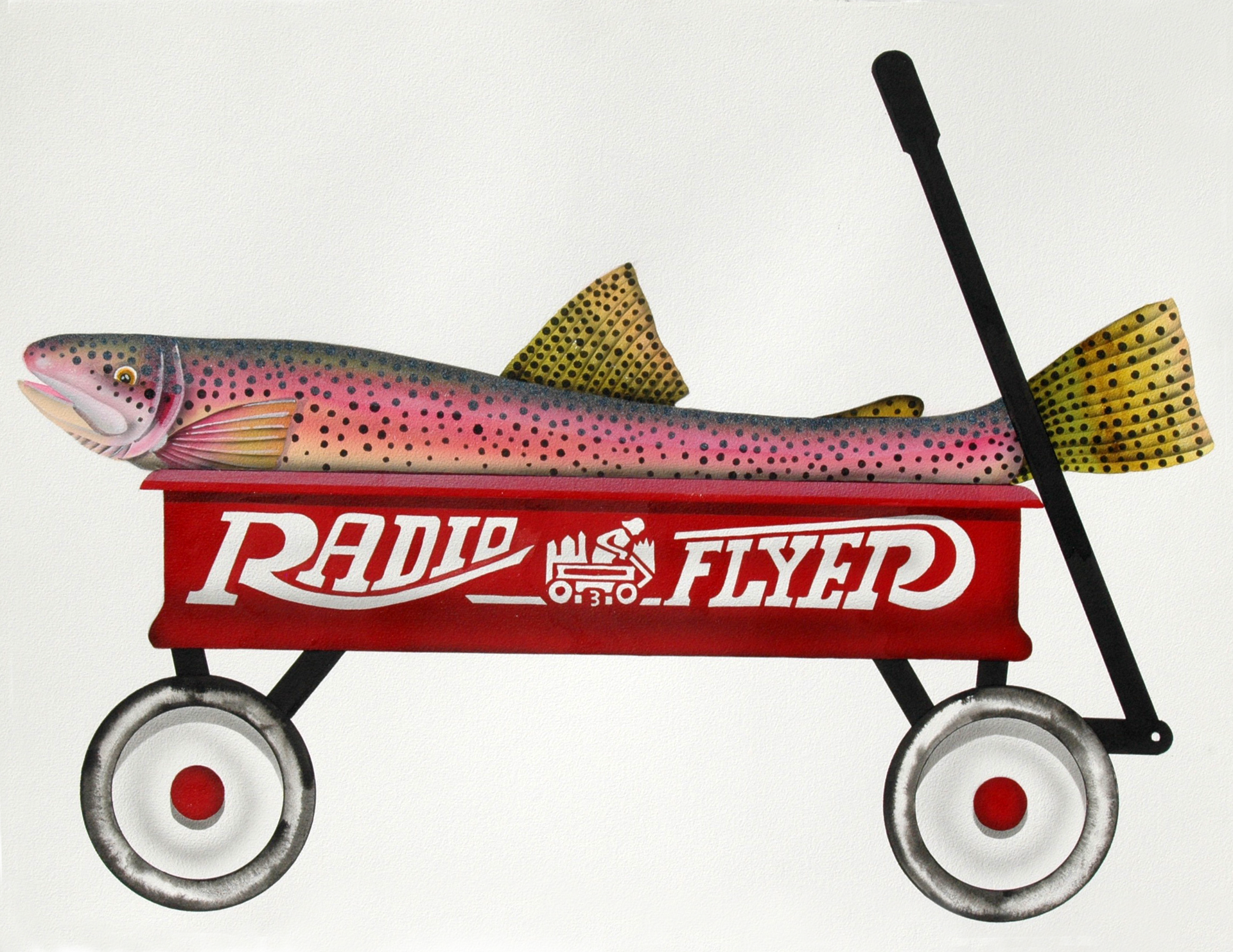 Rainbow Trout in Radio Flyer Wagon by David Wharton