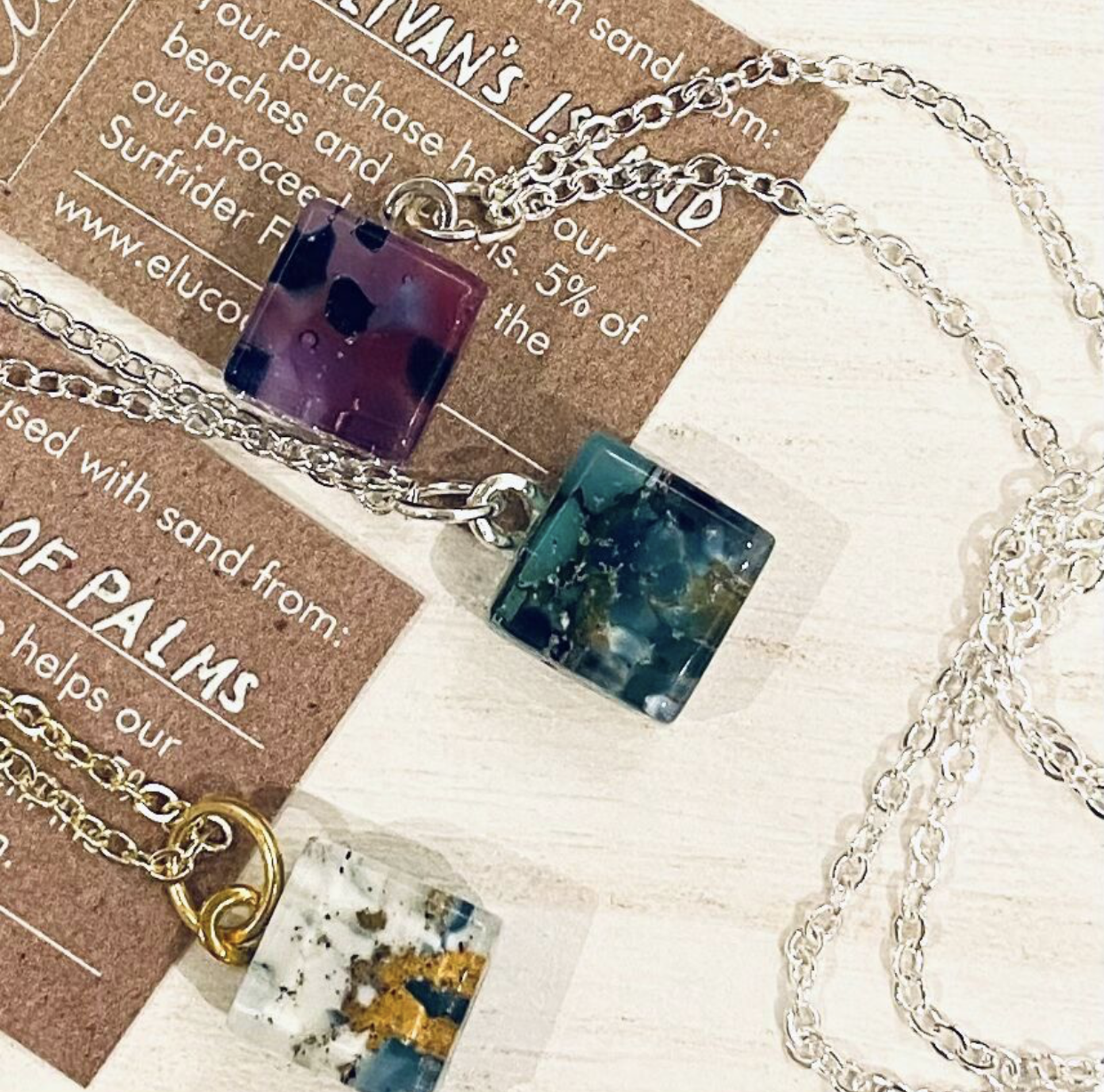 EC23 Mini Square Necklaces~Various by Emily Cook