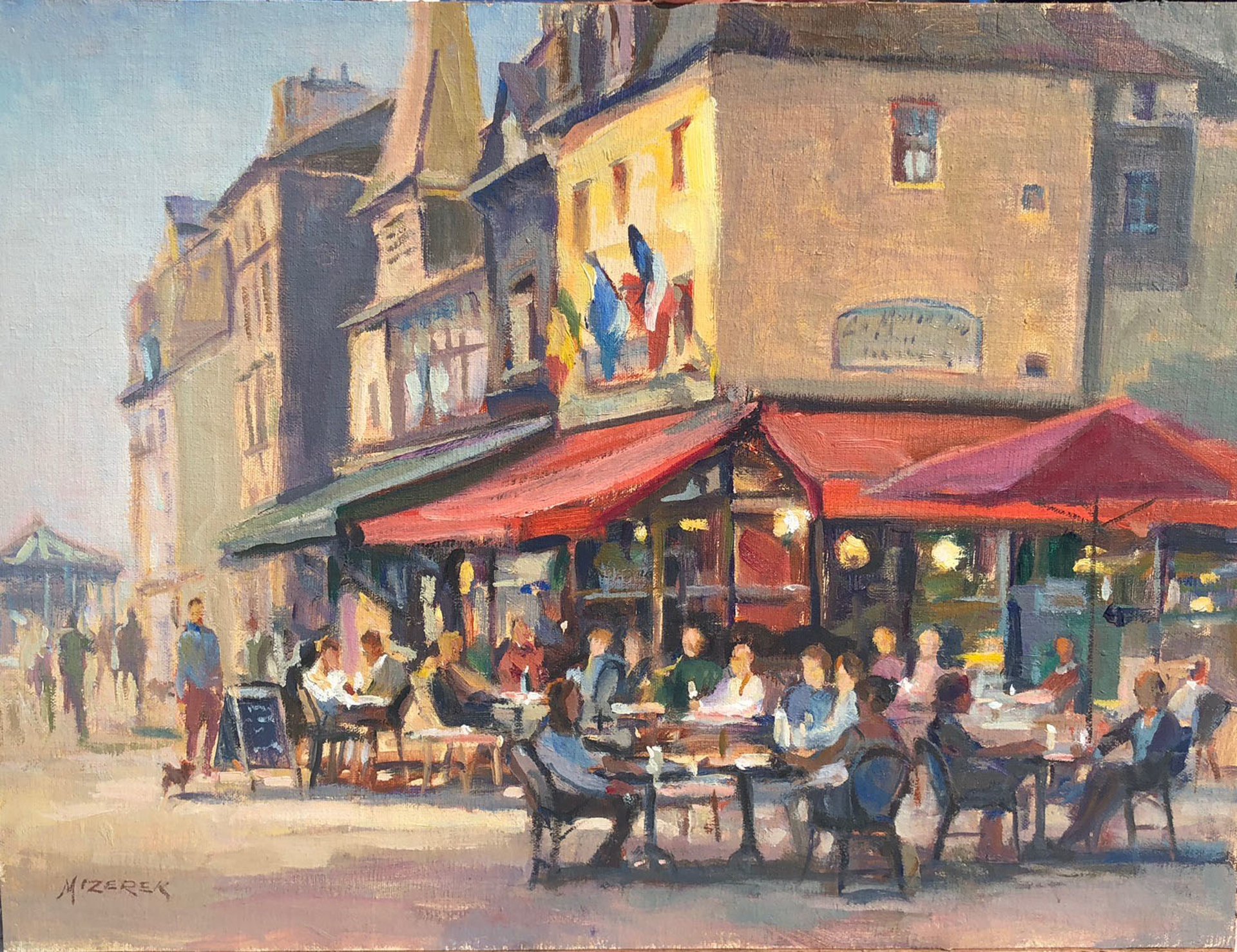 "Honfleur Cafe Fun" by Leonard Mizerek