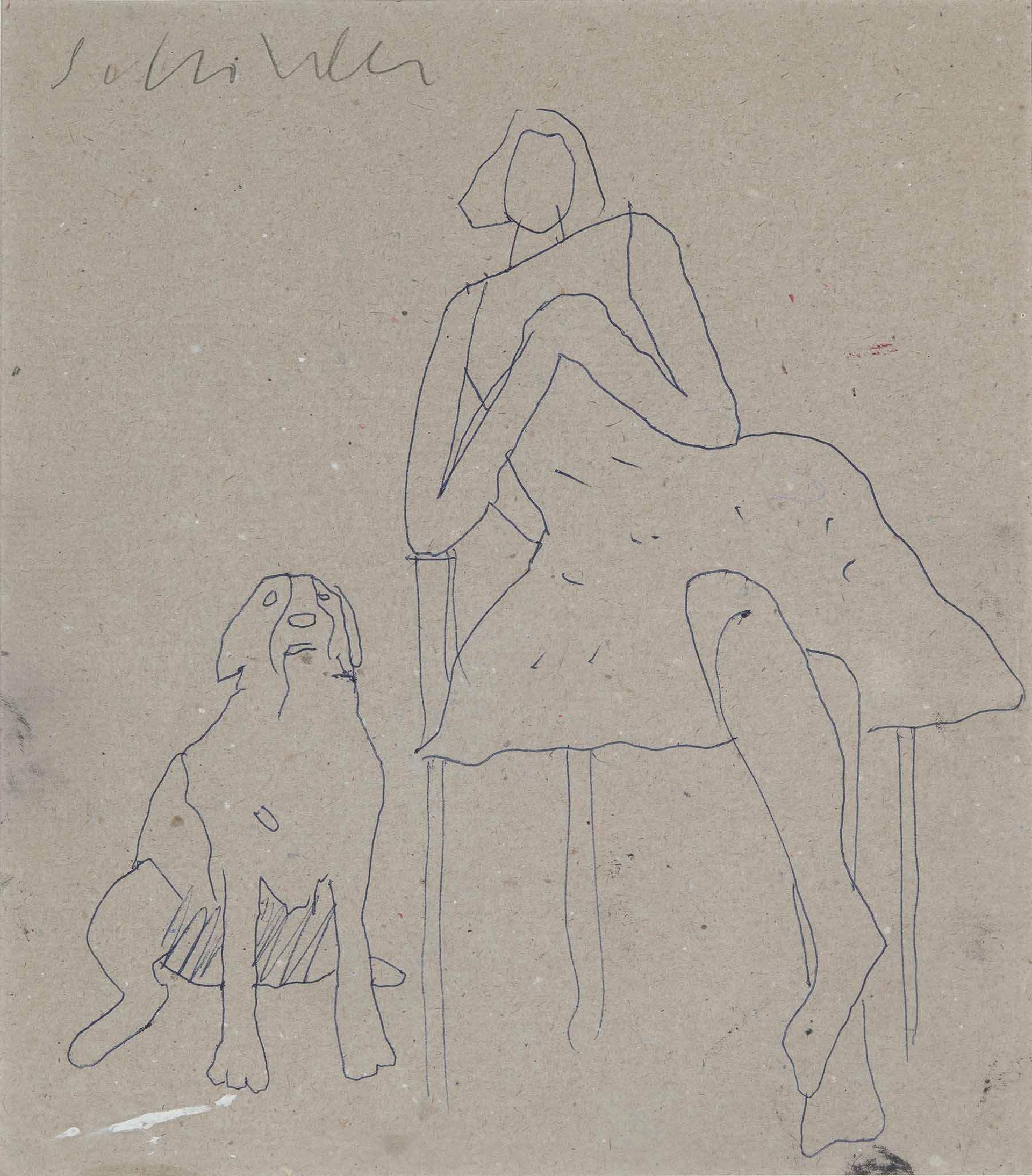 Woman and Dog (study) by Fritz Scholder