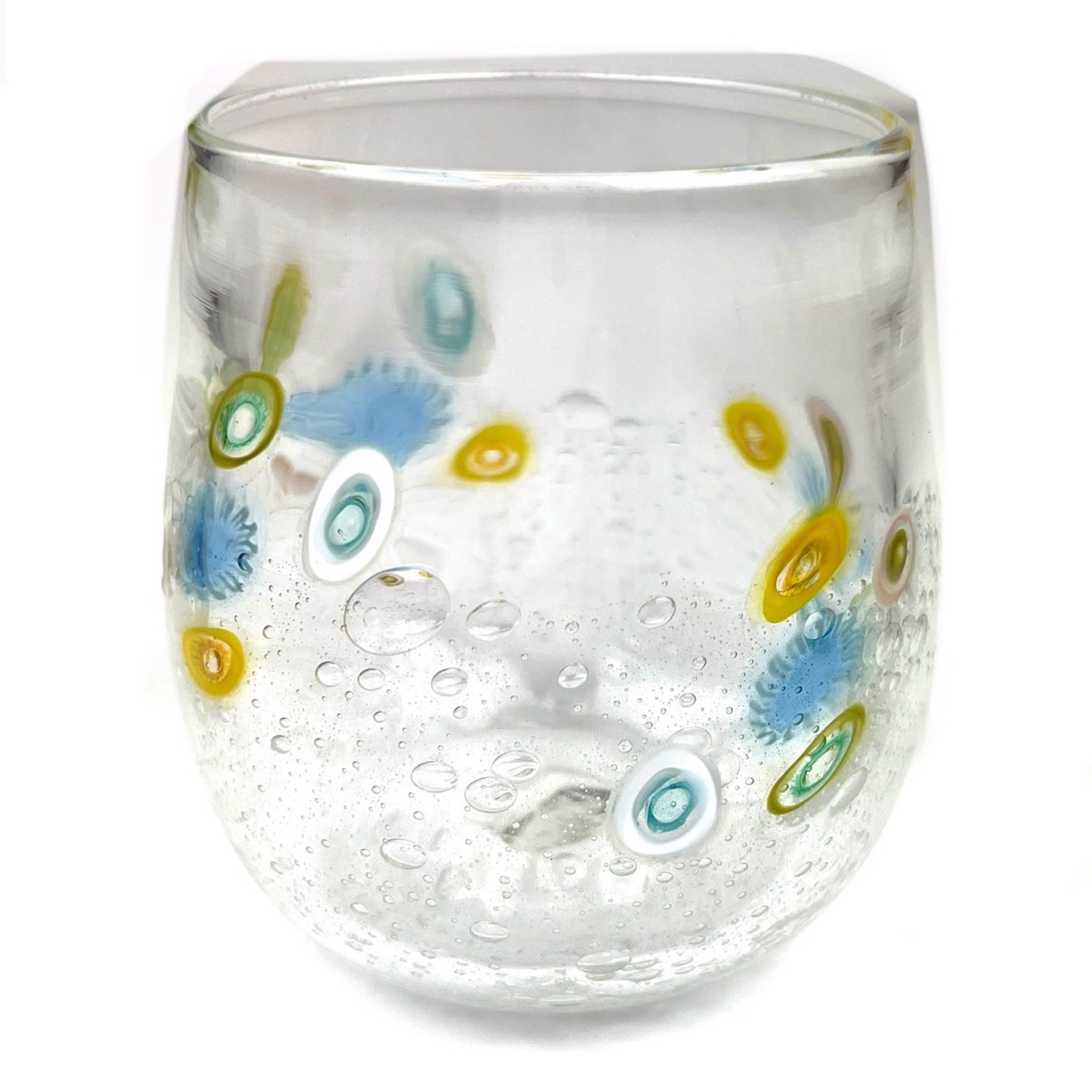 Millefiori Stemless Wine Glass by Chad Balster