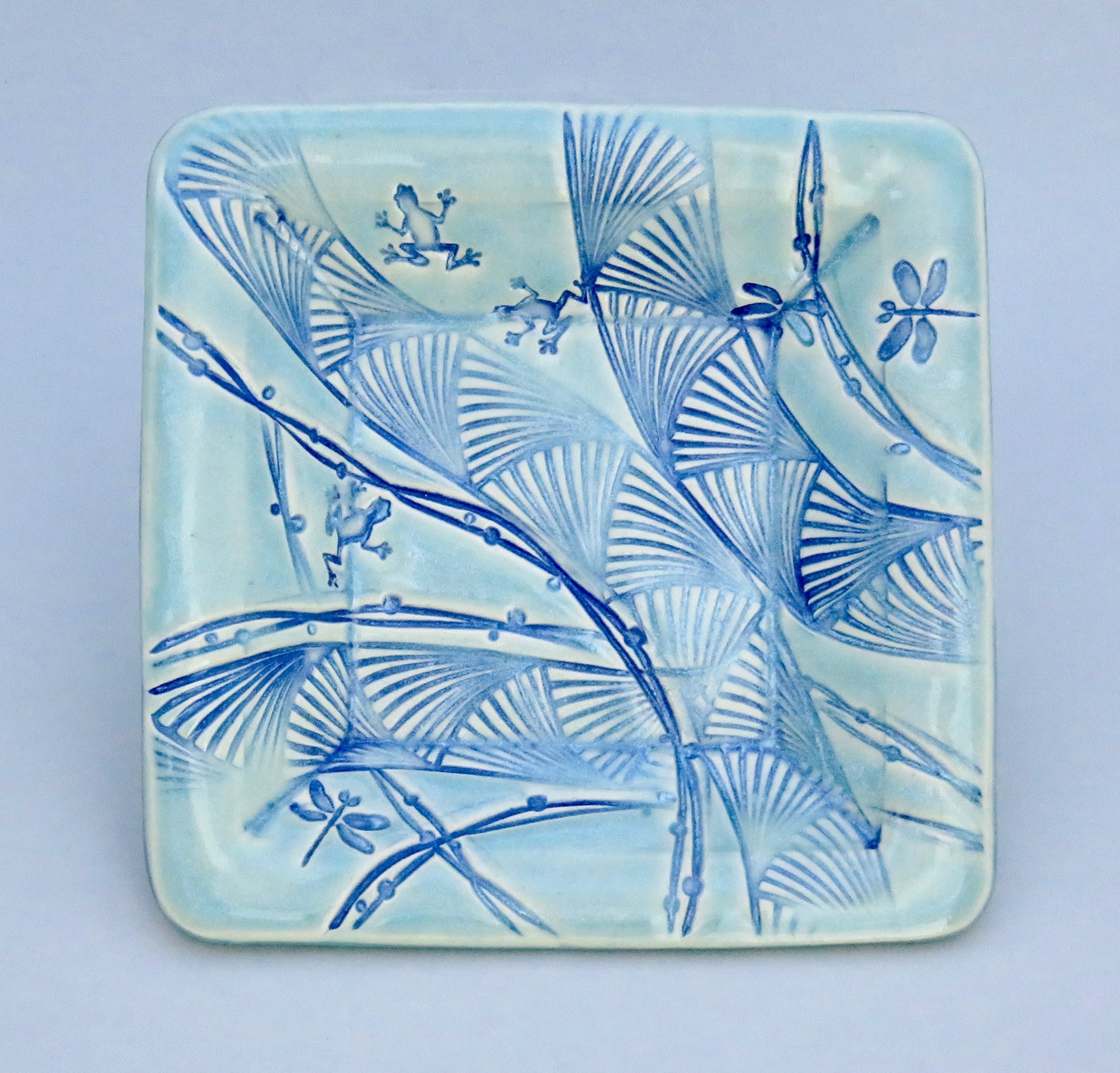 Square Plate Light Turquoise MB20-2 by Marty Biernbaum