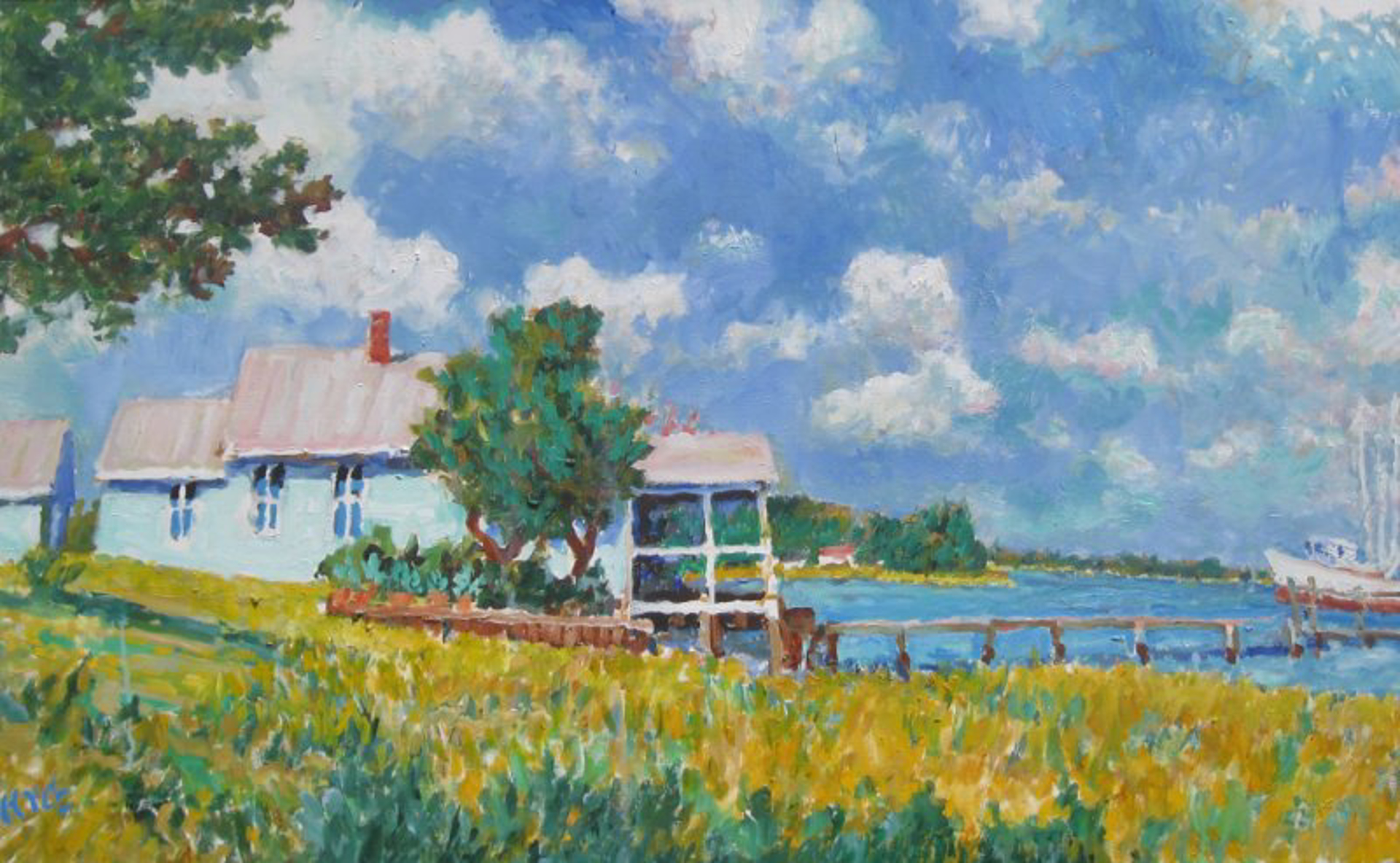 House and Boat on Calico Creek by Kyle Highsmith