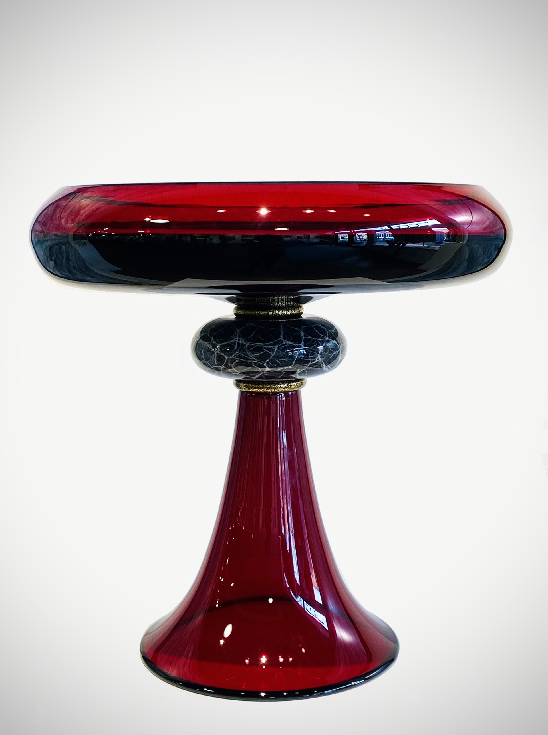 Red Kylix Vase by PIEPER GLASS