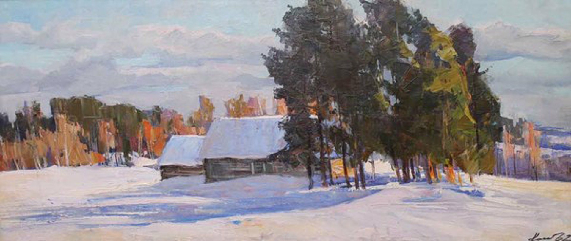 カシャノフ R.A. 油彩画「Sunny day in GoLitsino」 Sunny Day by Sergei Klimov | Paul Scott Gallery