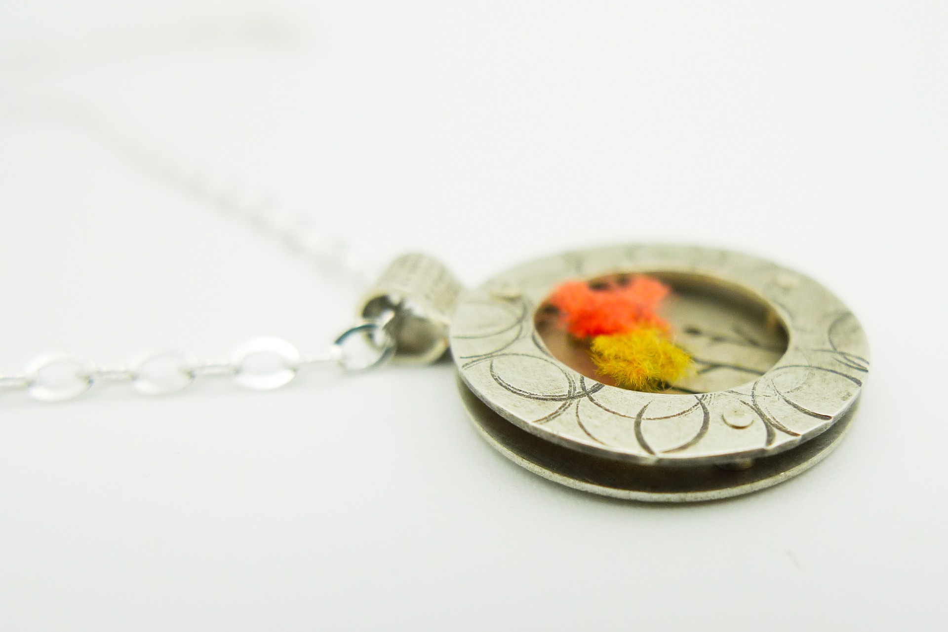 Coral and Yellow Necklace by Erica Schlueter