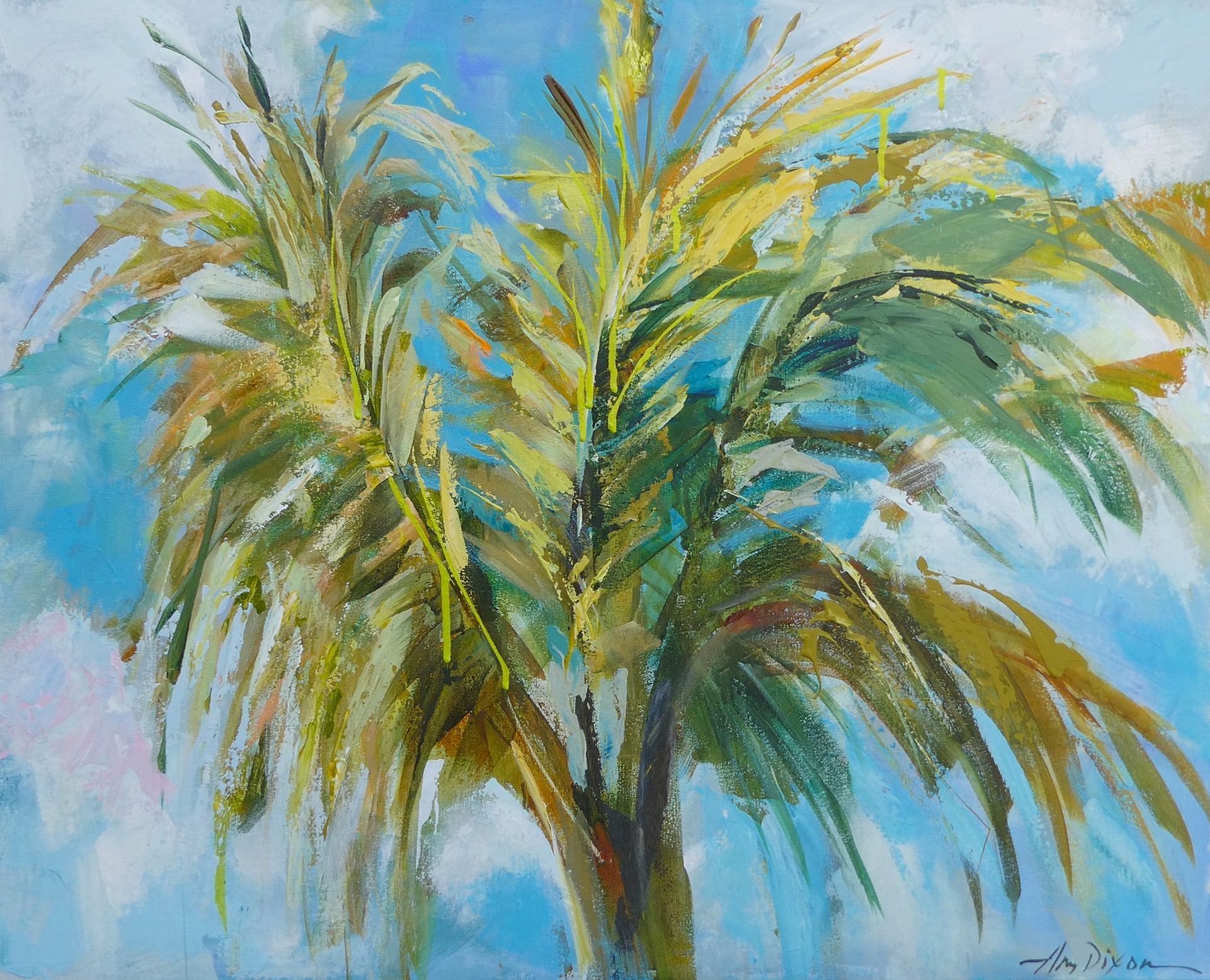 "Palm" original mixed media painting by Amy Dixon