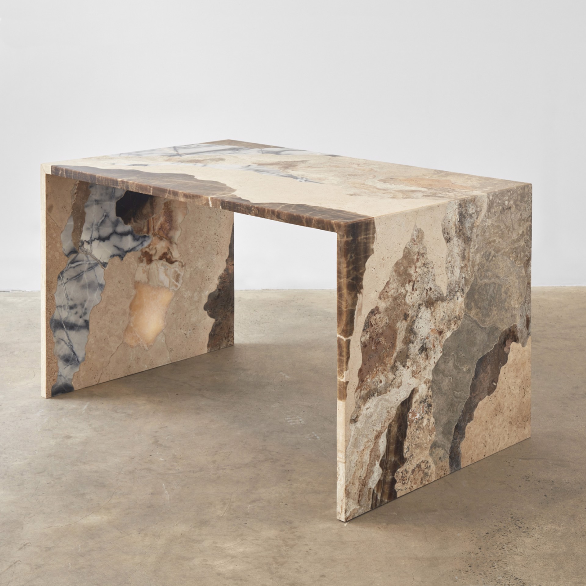 HAND CARVED STONE TABLE: SOIL MAP NO. 1 by Rafael Freyre Studio