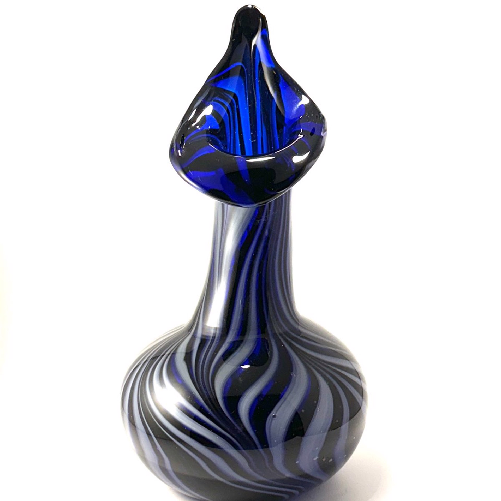 Dark Blue Lily Vase JG23-9 by John Glass