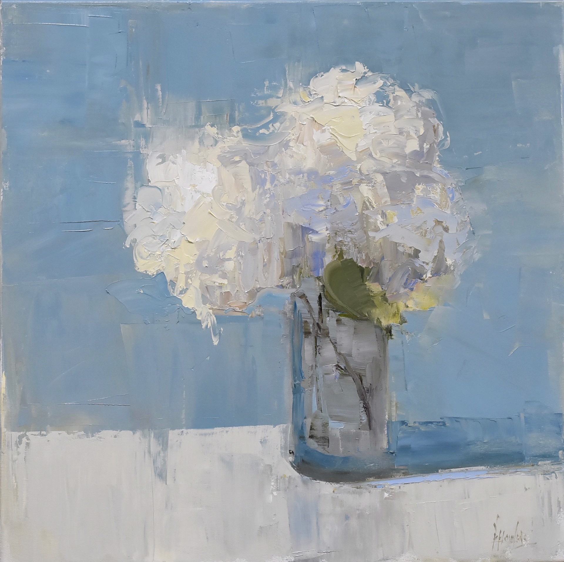 Blue With Hydrangeas by Barbara Flowers
