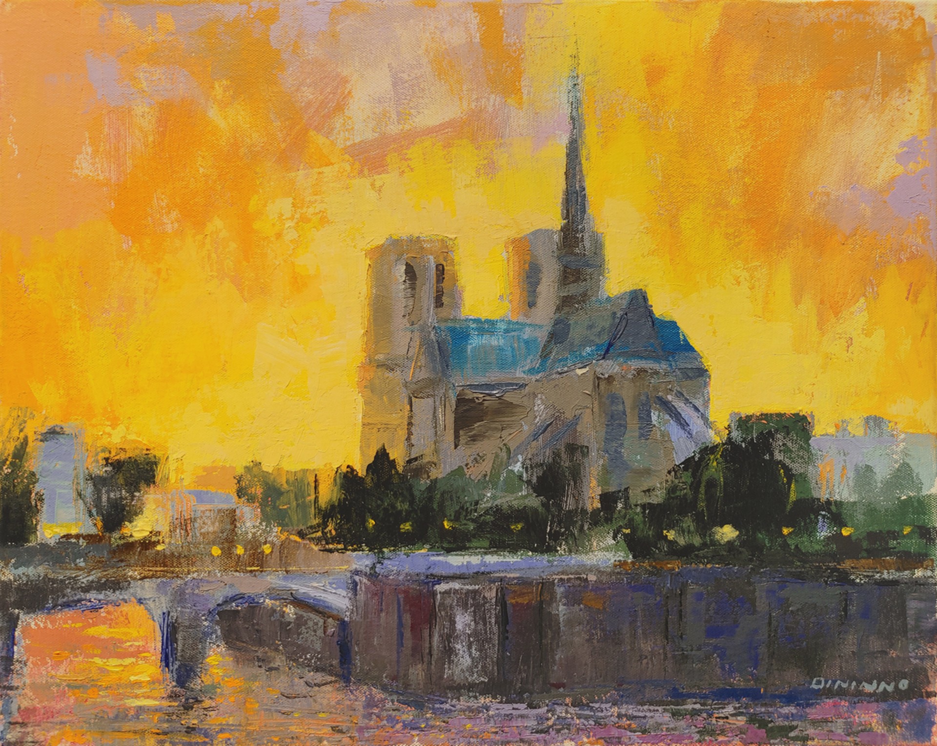 Notre Dame at Sunset by Steve Dininno