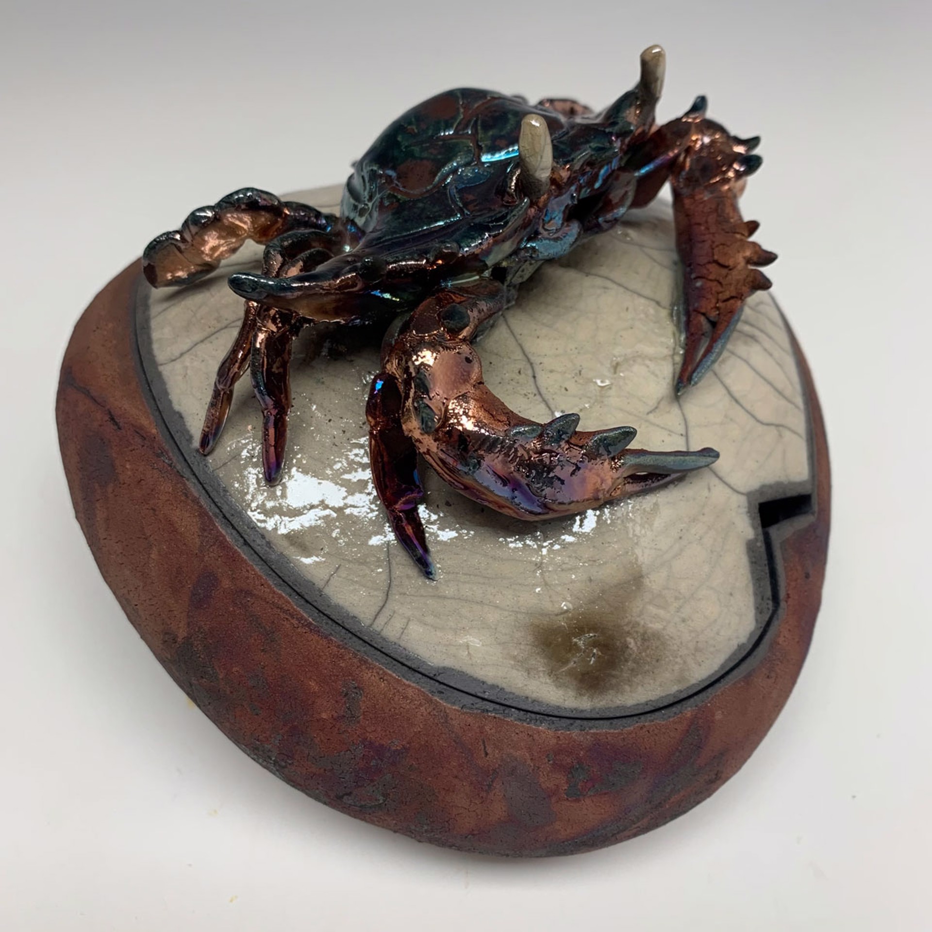 Raku Vessel: Crab by Dan Chen