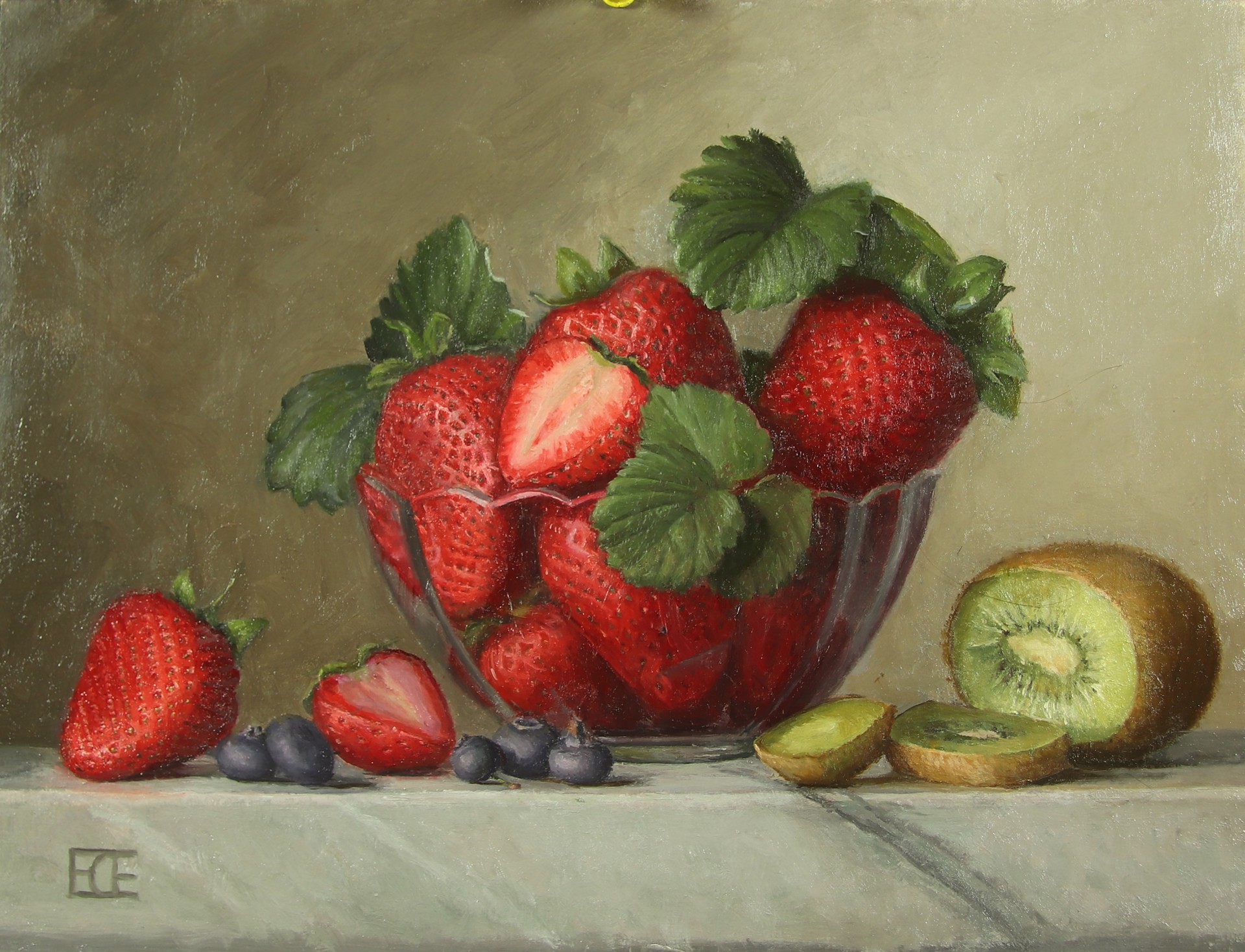 Strawberries and Kiwi by Barbara Efchak