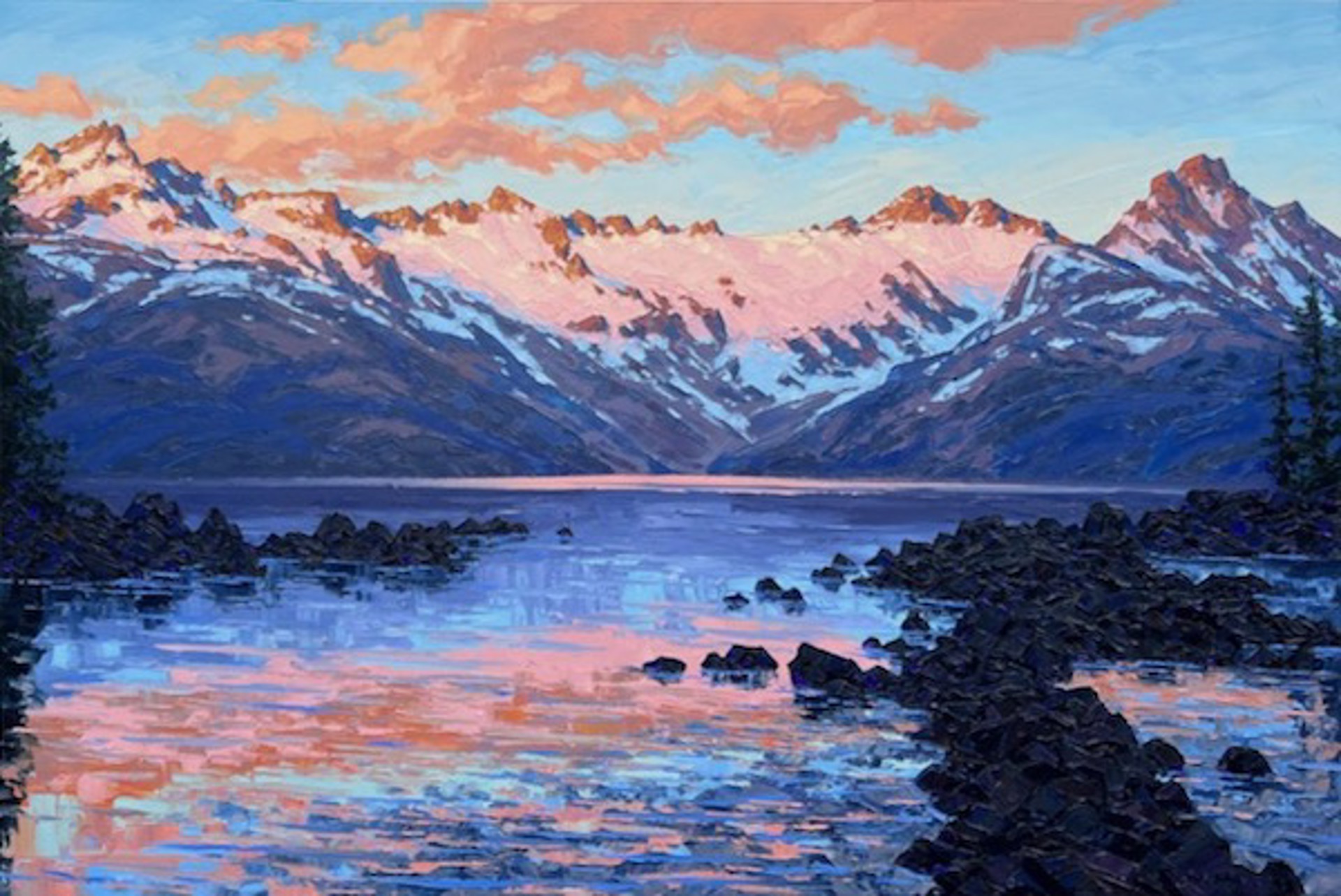 Alpenglow - Garibaldi Lake by Robert E Wood