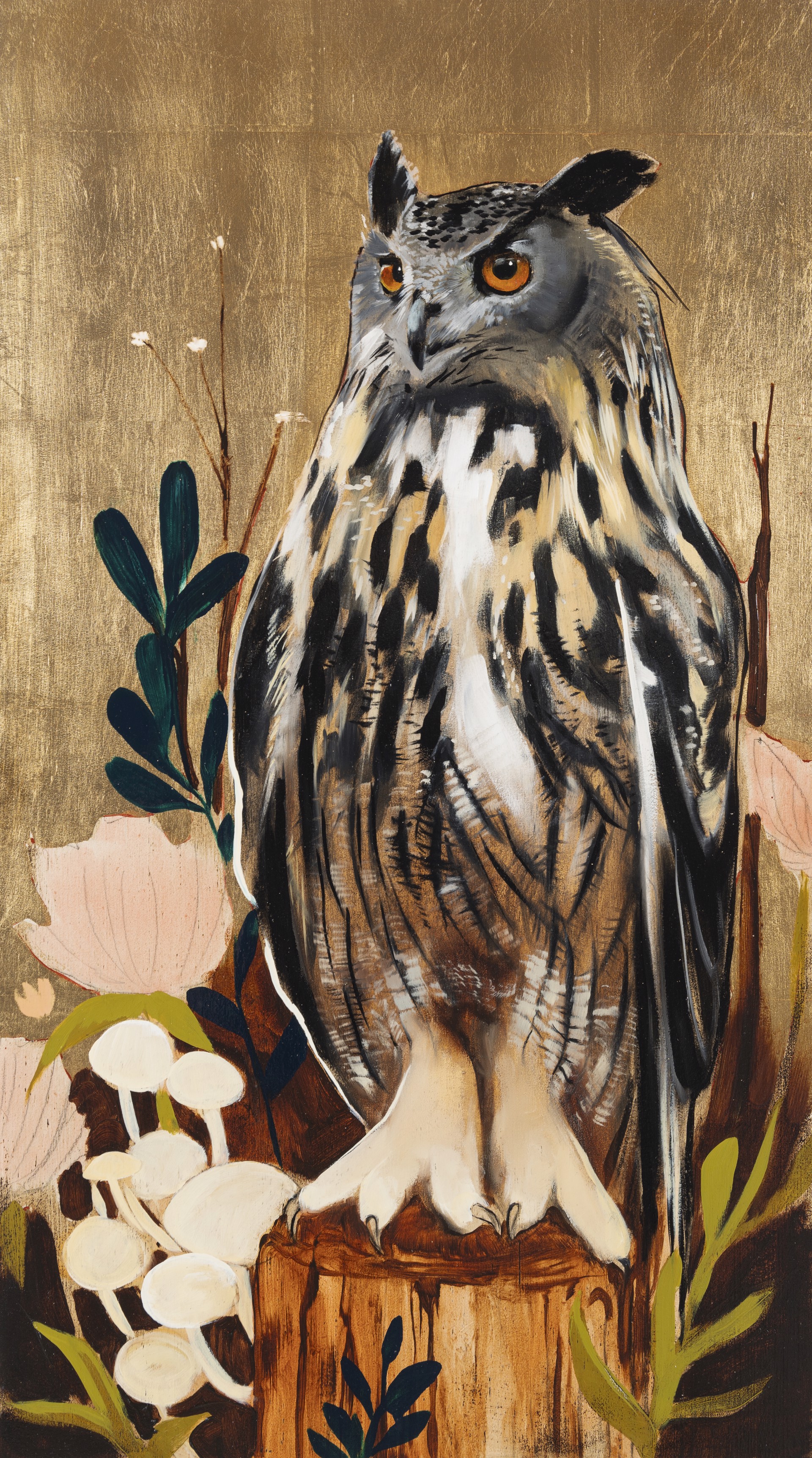Owl on Gold II by Joseph Bradley