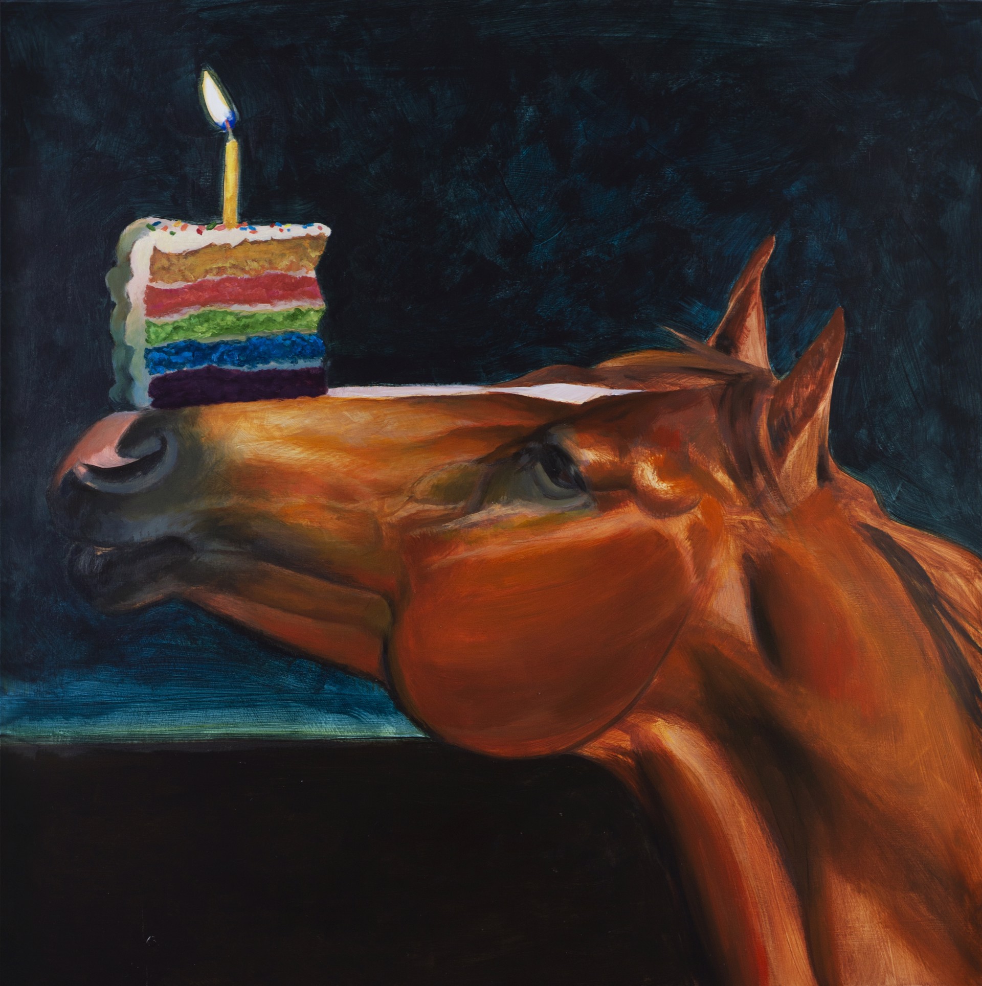 Horse with Rainbow Cake by Kym Day