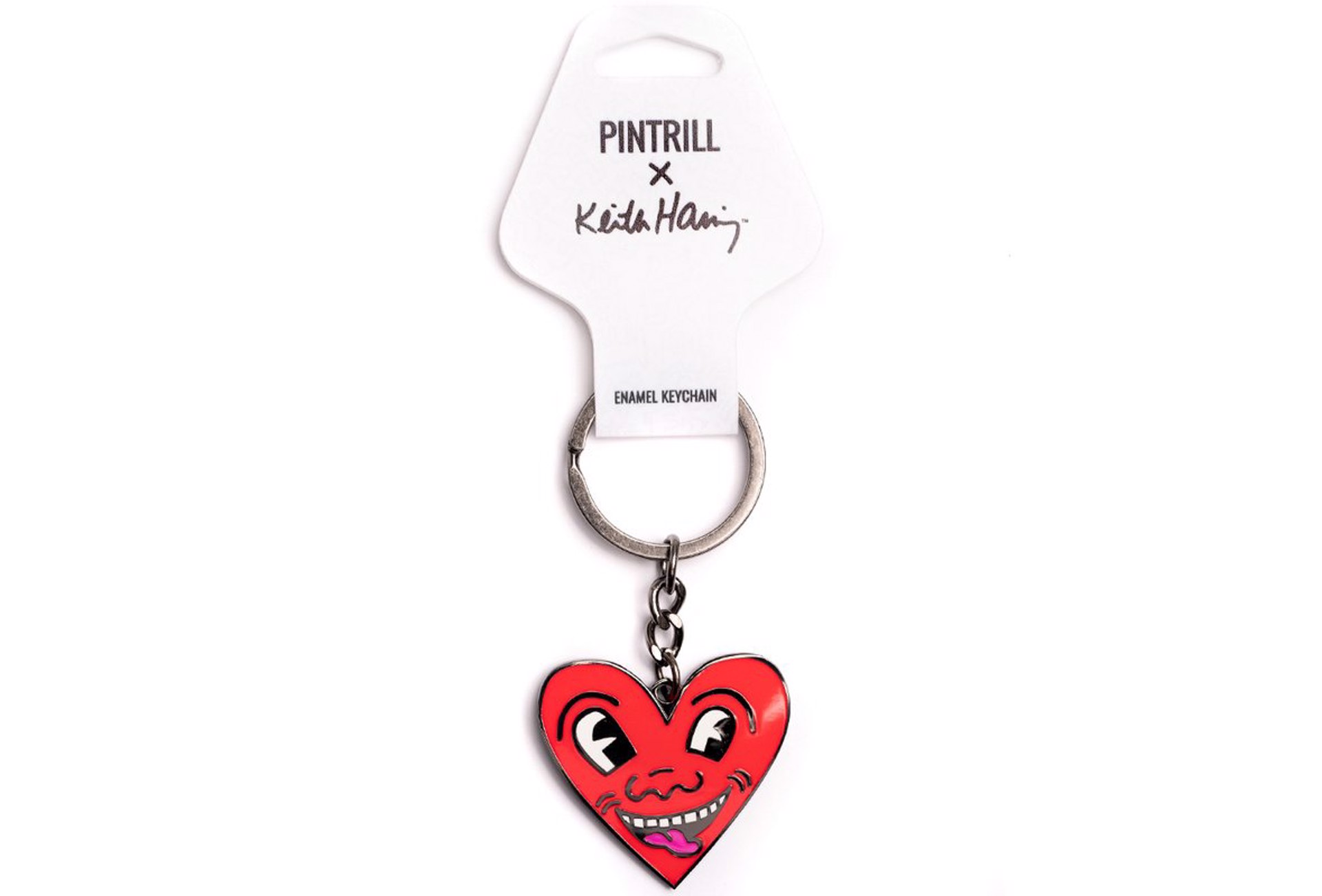 Keith Haring - Red Heart Face Keychain by Keith Haring