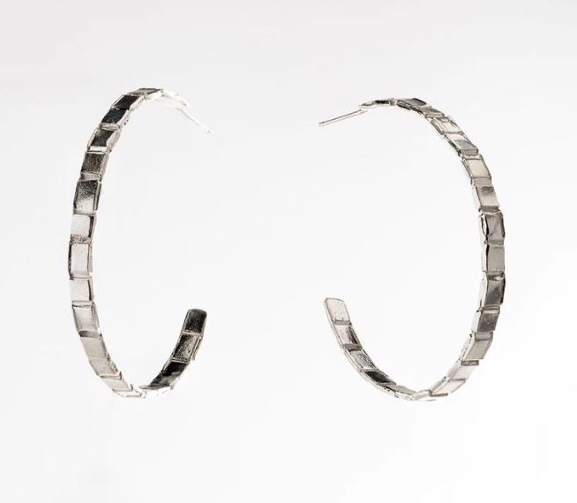Large Single Woven Hoop Earrings - Sterling Silver by Sydnie Wainland