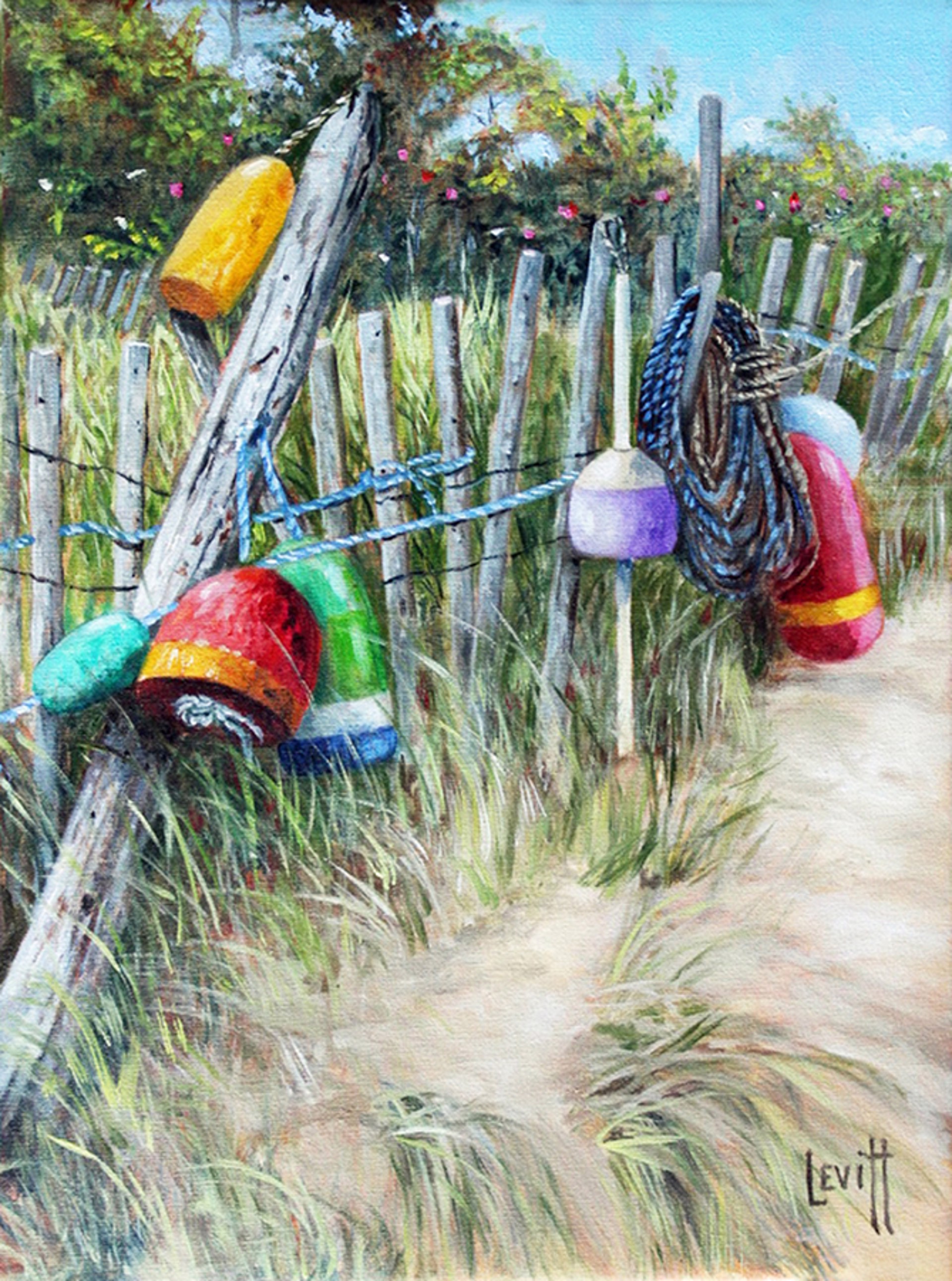 Buoys On A Fence by Barney Levitt
