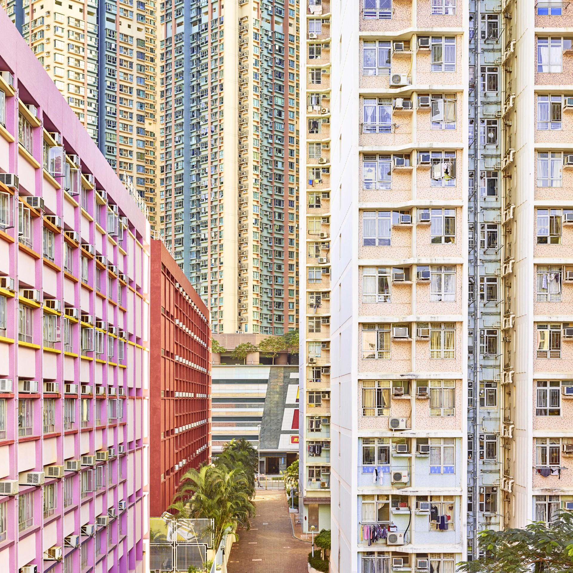 Pastel Facades, Hong Kong by David Burdeny