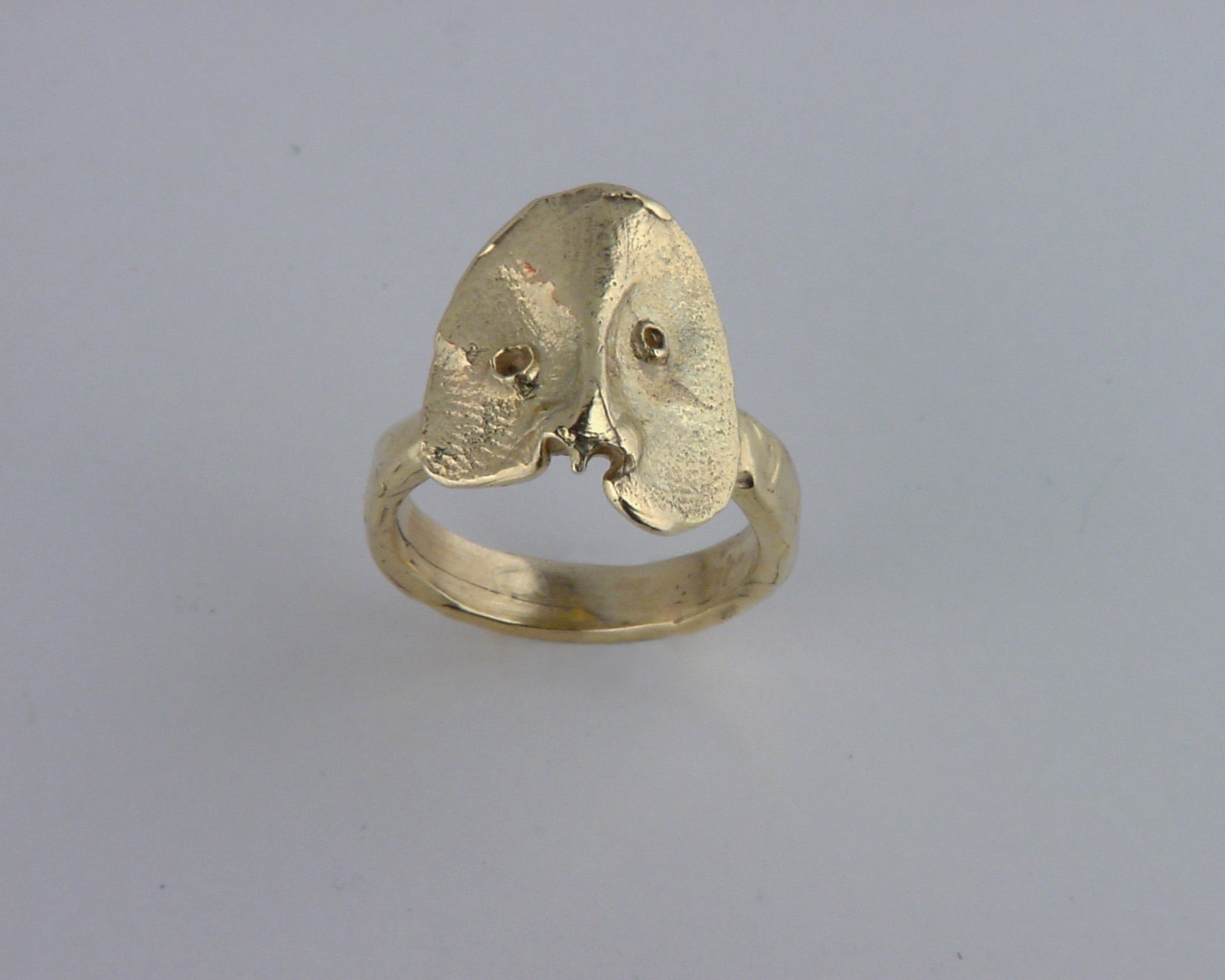 14ky Gold Mask Ring "Half" by J COTTER