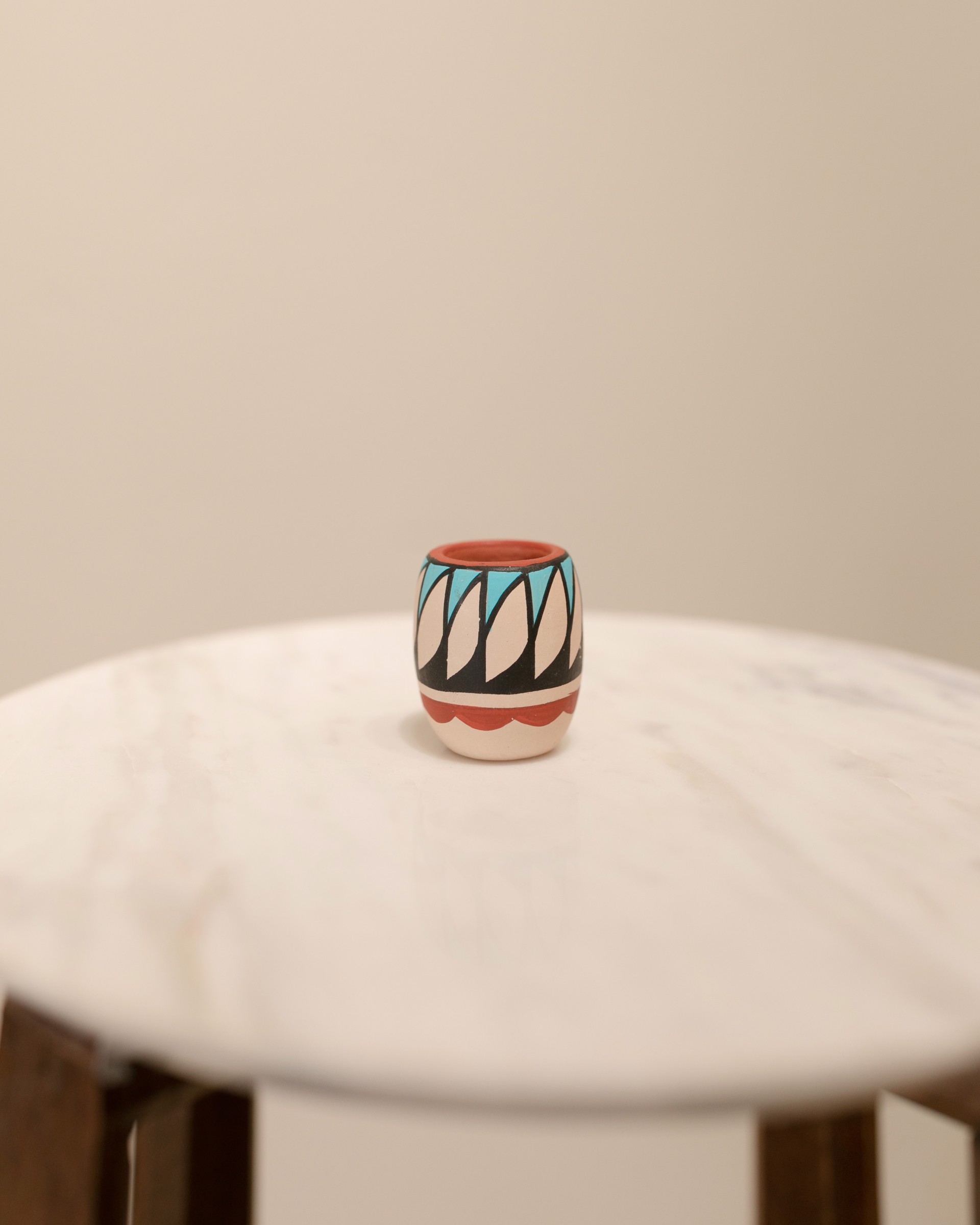 Small Brown and Turquoise Vase #11 by Richard Hendricks