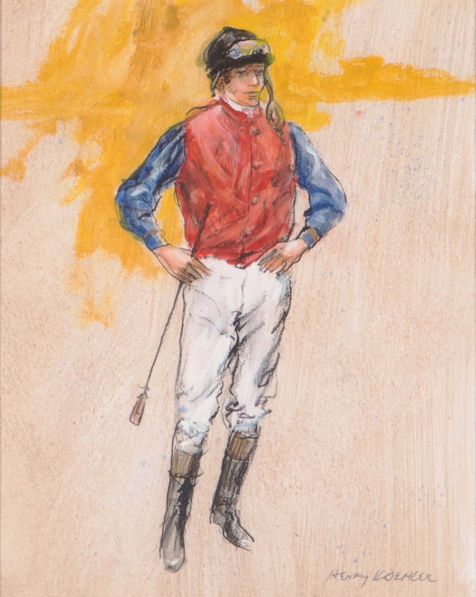 Jockey in Prince of Wales Colors by Henry Koehler