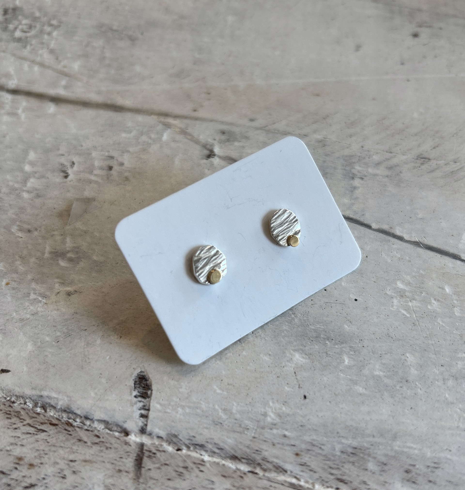 Earrings | Sterling Studs with 14kt Gold Accents by Amy Shady