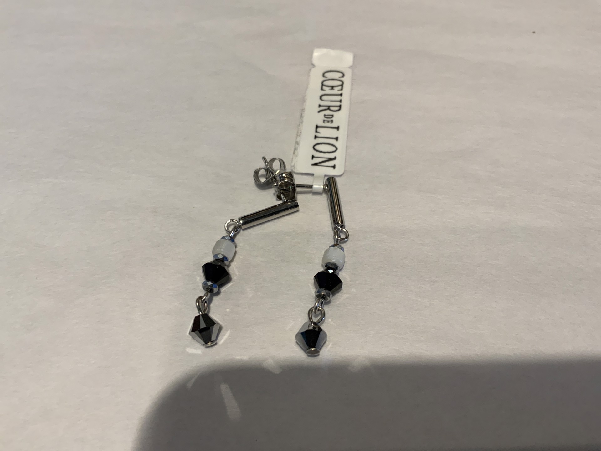 Silver and Black Geo Earrings by Coeur de Lion Nikaia Inc.
