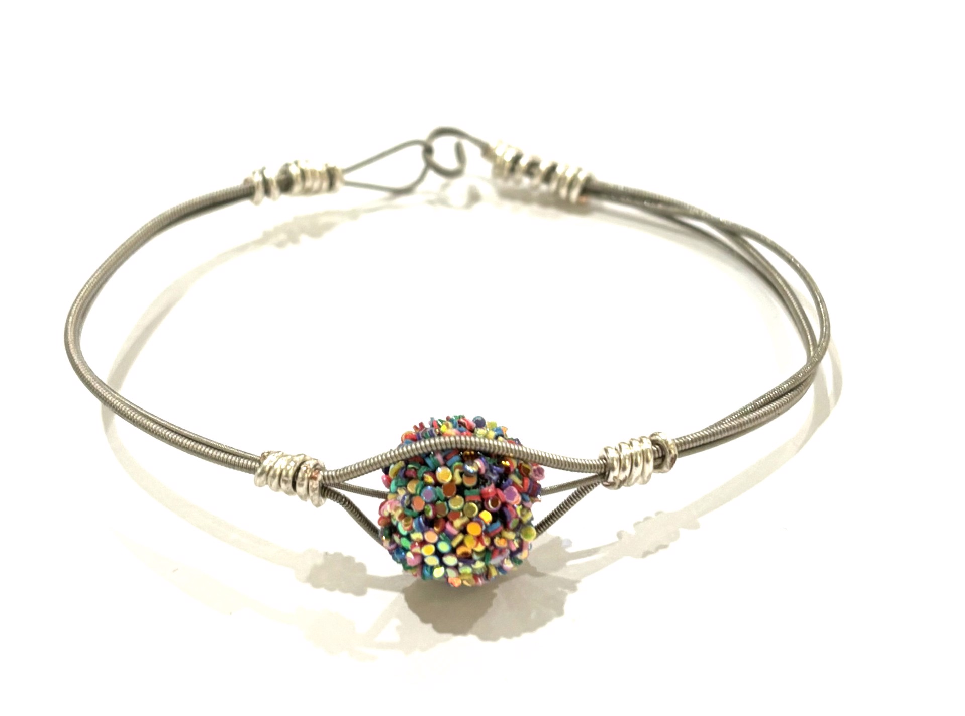 Multicolor Single Guitar String Bracelet by String Thing Designs