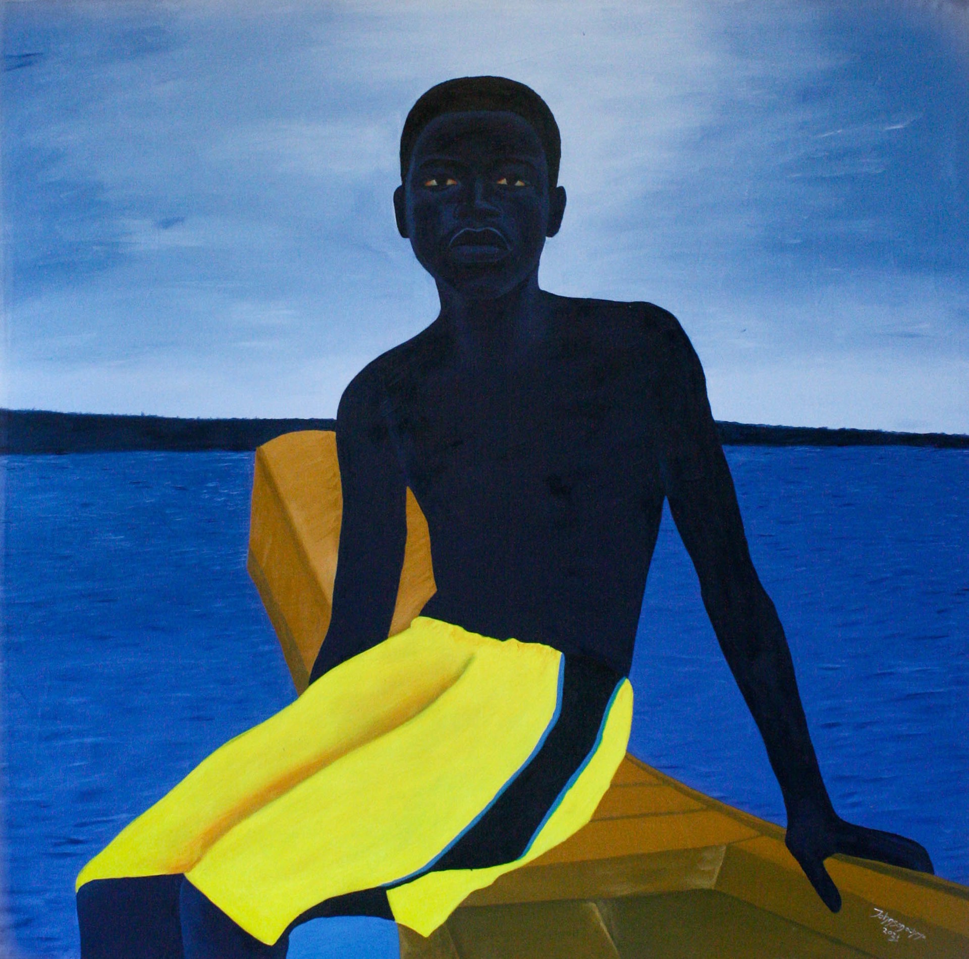 Boy on Gold Canoe by Johnson Ocheja